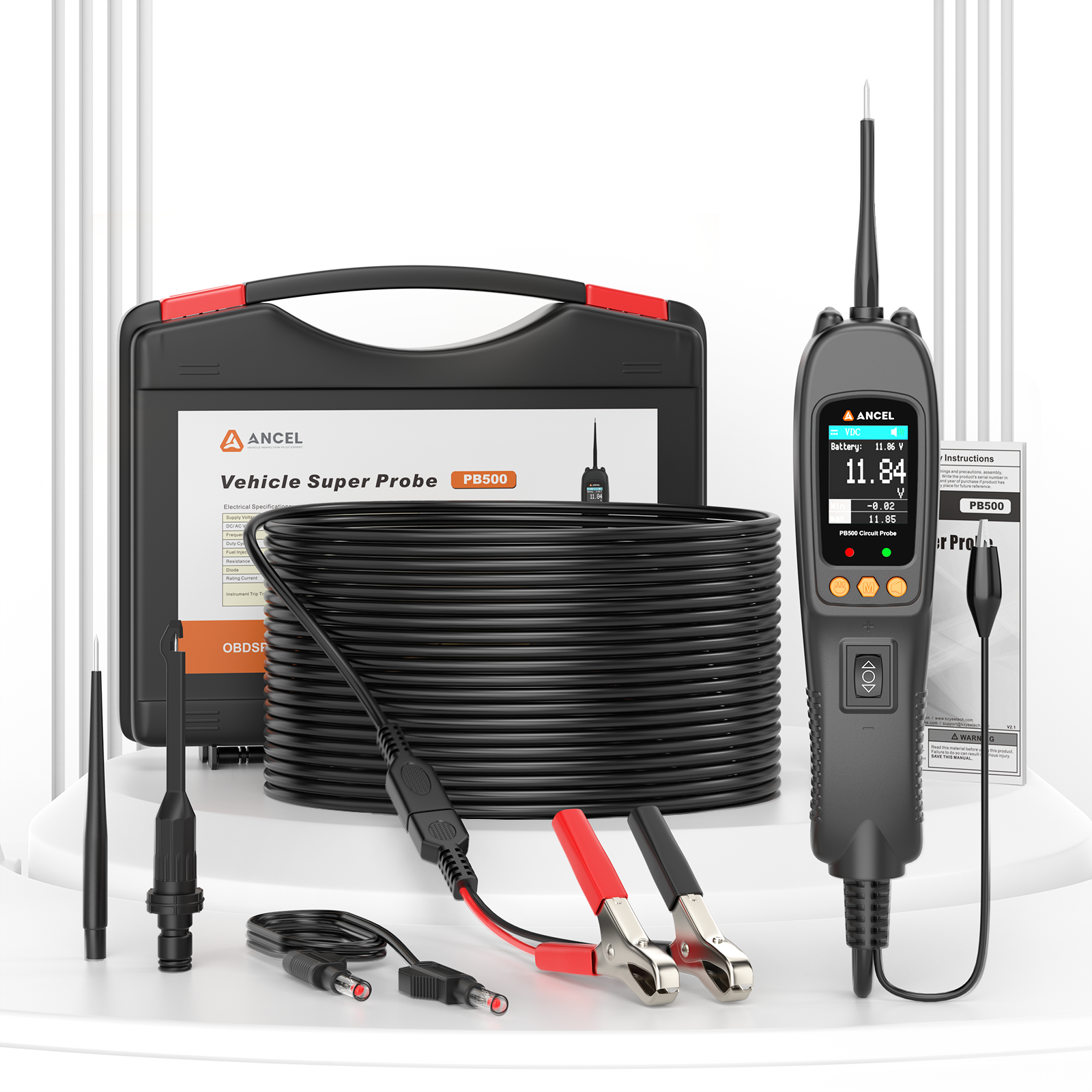 ANCEL PB500 Circuit Tester Power Electrical Probe 12V/24V Power Scan AC DC Test