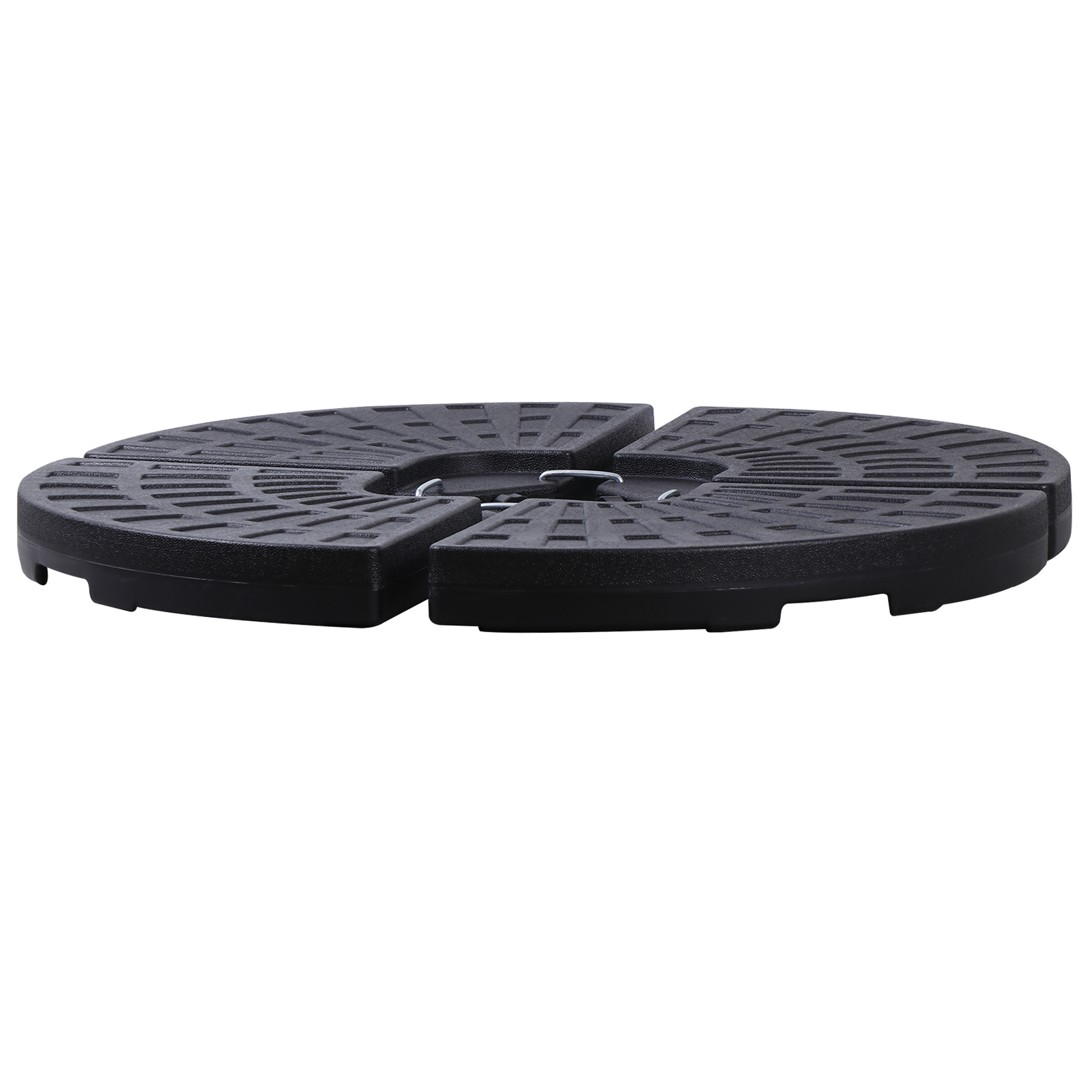 4-Piece Offset Patio Umbrella Circular Base Stand w/ Hooks & Carry Handles