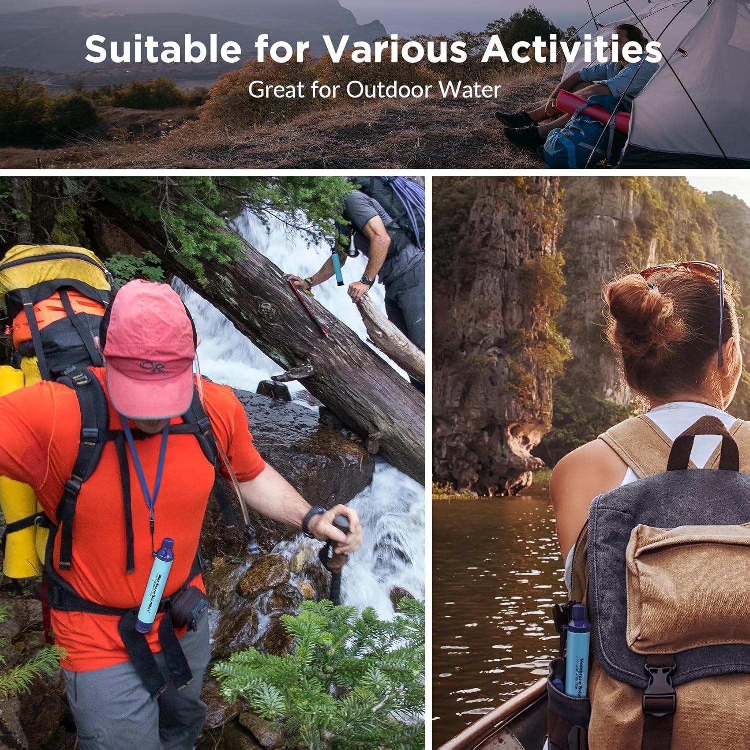 Portable Survival Water Filter Straw Purifier Camping Emergency Gear 4 Pack