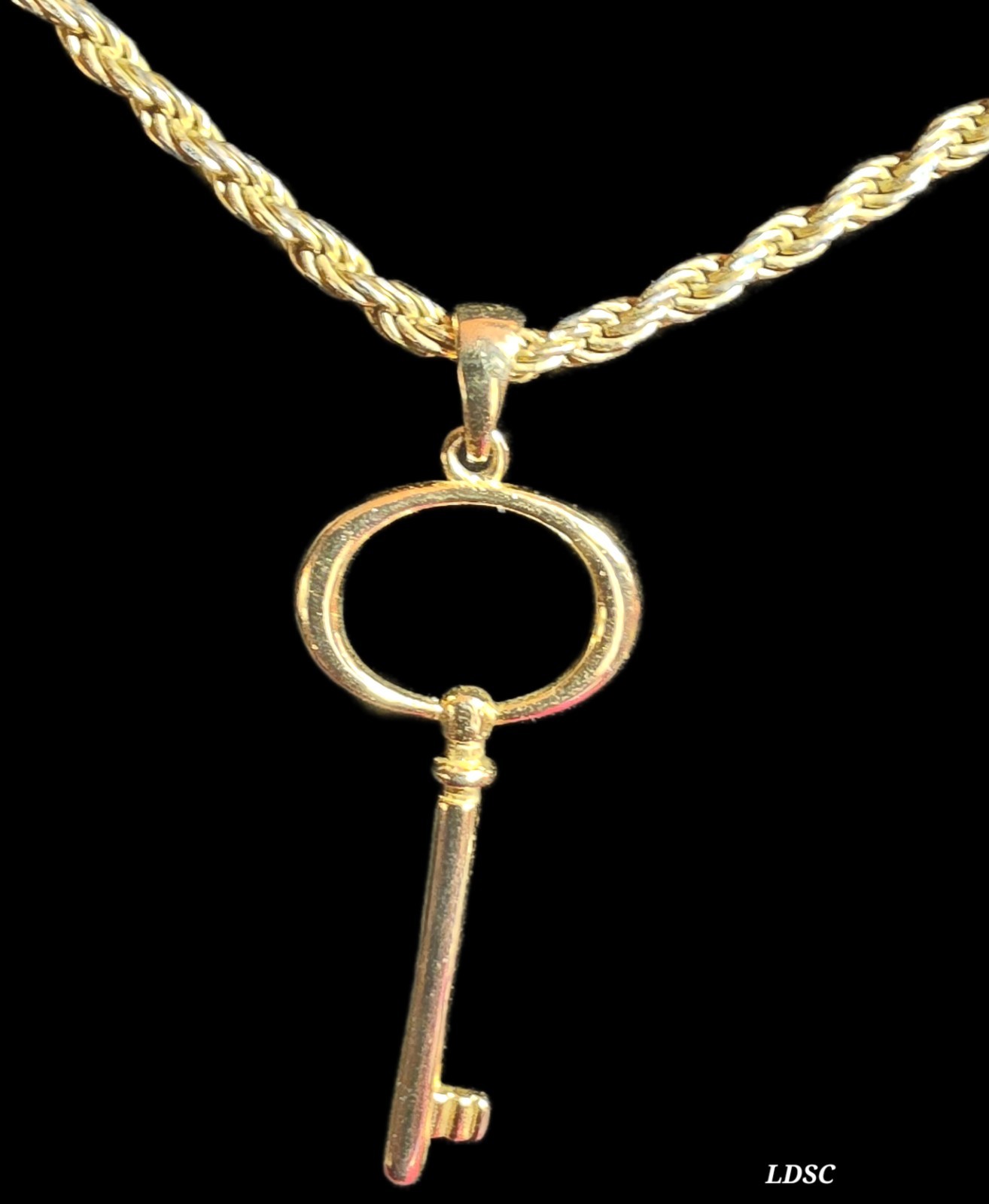 Gold Handcuff Key Antique Plated on 925 Silver ~ Pendant ~ Great PD Gift