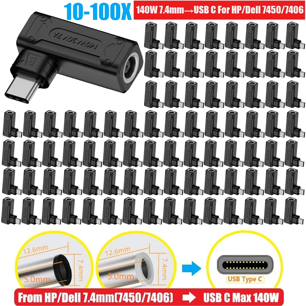 Lot Laptop Charger TO USB Type C 140W Adapter Converter 7406 /7450 for HP/Dell F