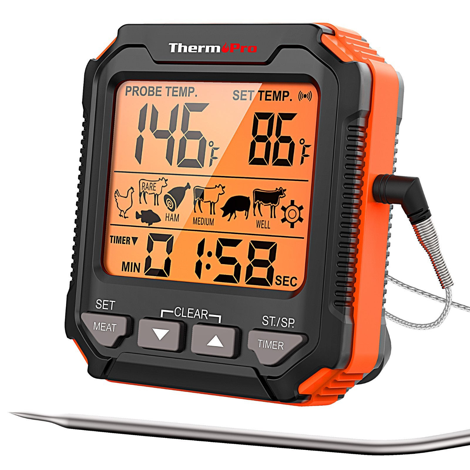 ThermoPro TP716 Leave-In Digital Meat Thermometer for Oven Grill BBQ Stovetop