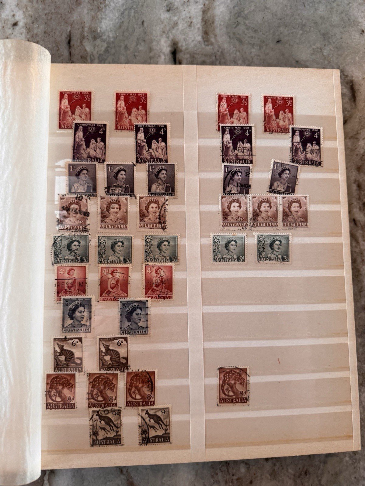 Australia Stamp Album. 1940’s - 70. SG, well populated. Roos, Royalty, Sport…