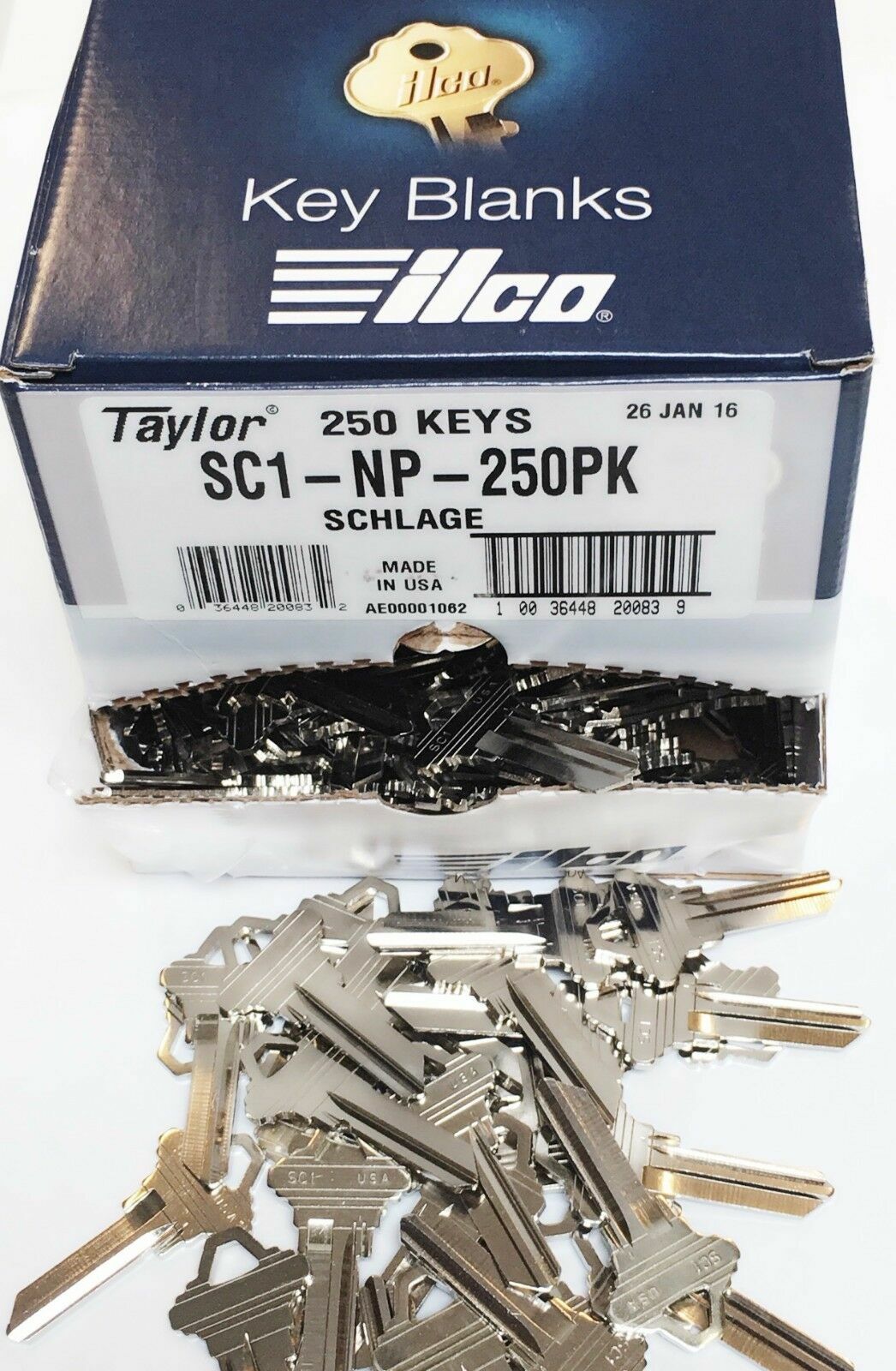 250 Schlage Key Blanks ILCO Nickel Plated