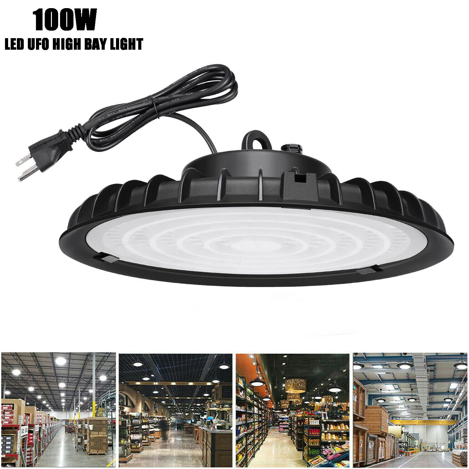 100W UFO LED High Bay Light Shop Light Warehouse Highbay UFO Commercial Lighting