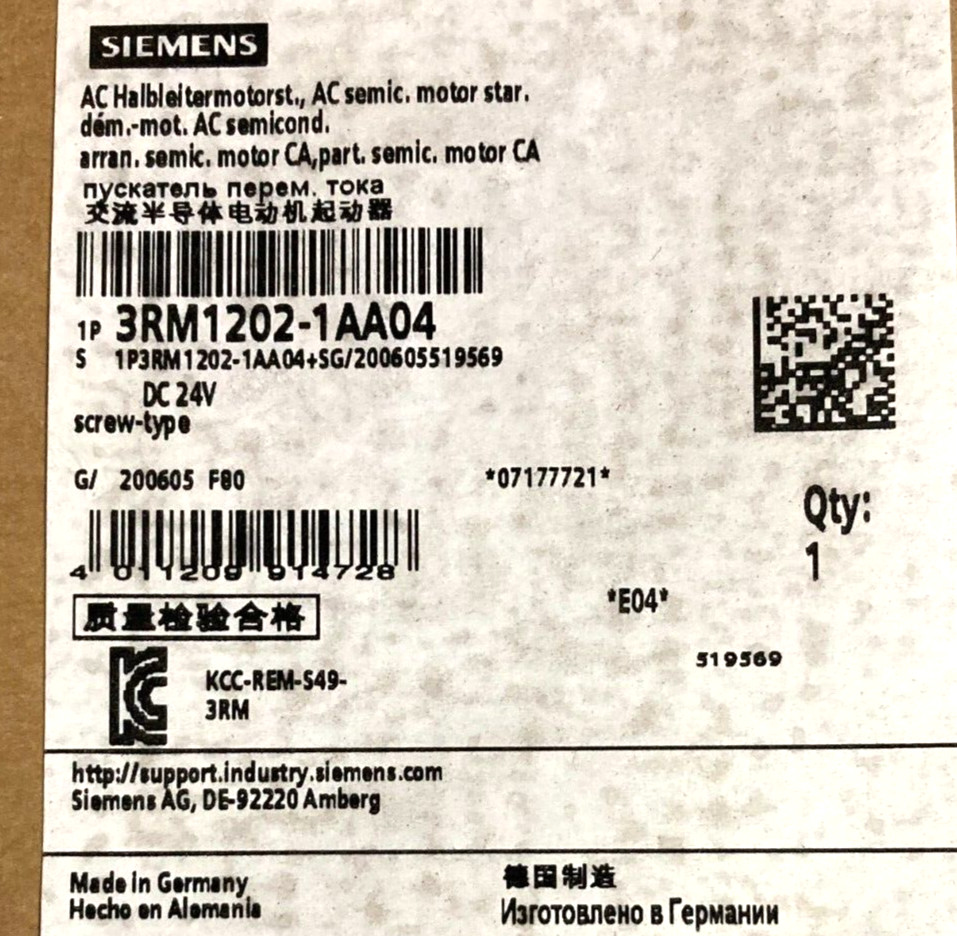 Siemens 3RM1202-1AA04 Reversing Starter - New NIB