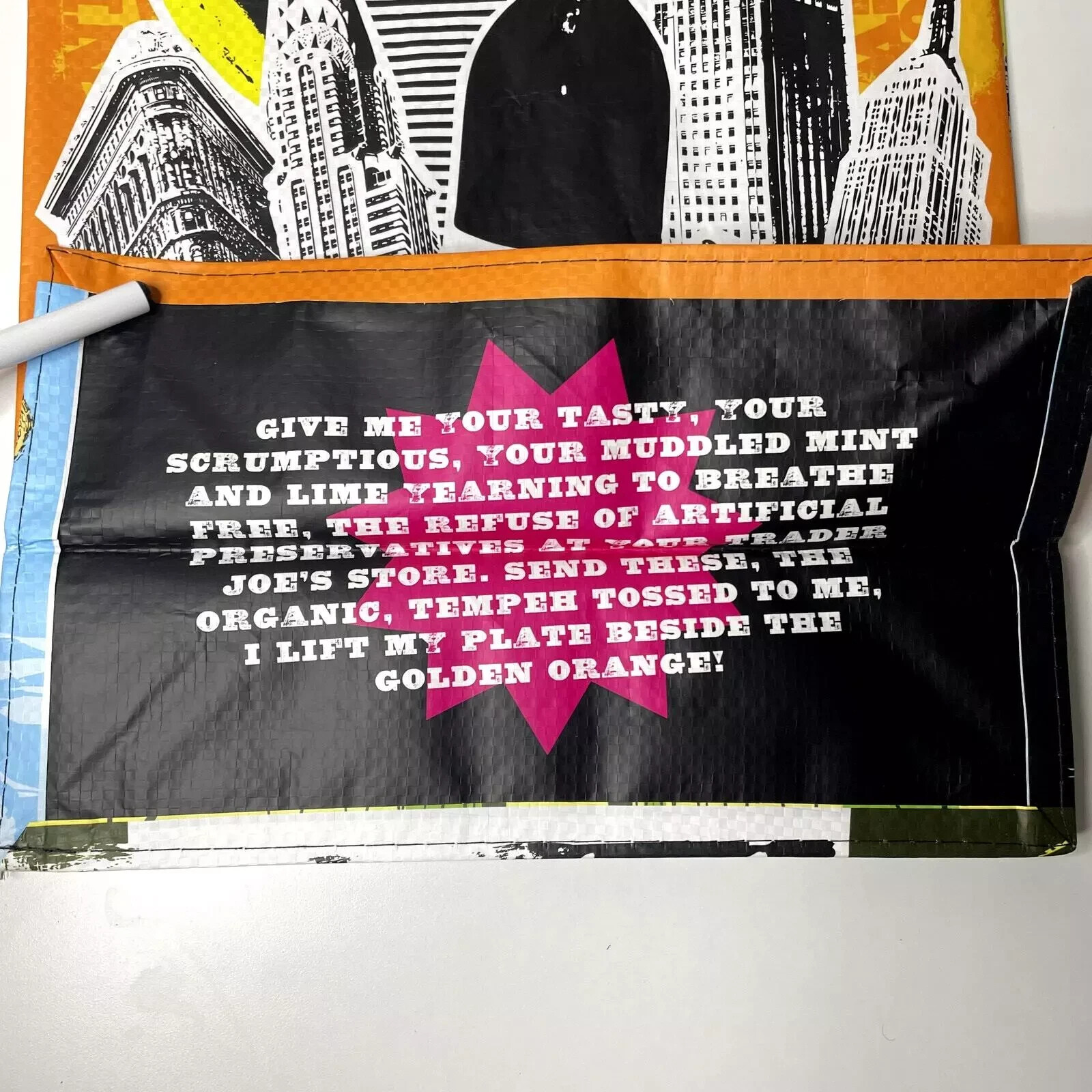 Trader Joe’s New York Tote Bag Eco Reusable Shopper Skyline Brooklyn Bridge