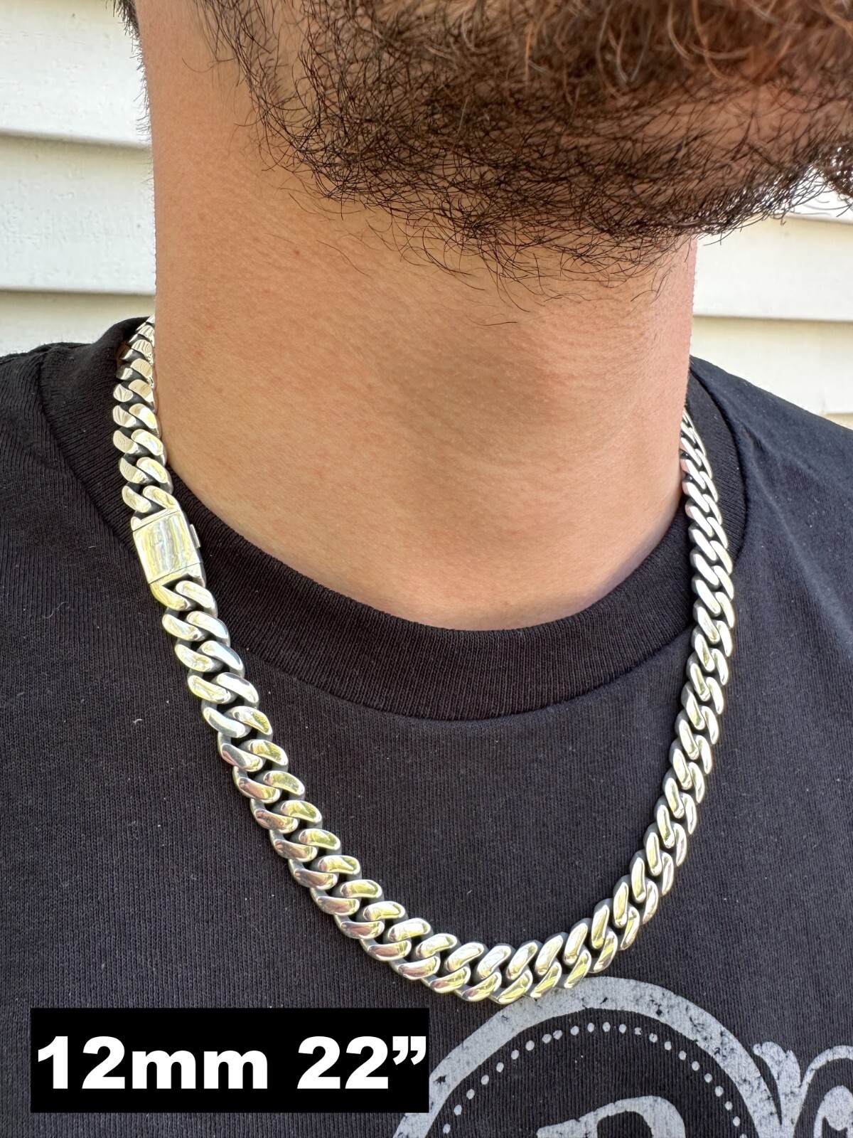 Miami Cuban Link Chain Necklace Real 925 Sterling Silver 6-12mm