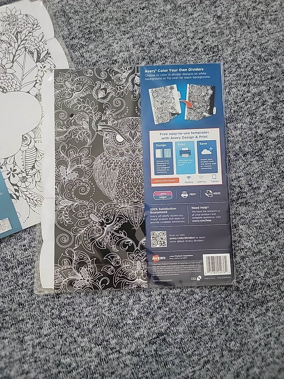 Avery/Big Tab/Color Your Own Dividers/5-Tabs/ New! Lot Of 3