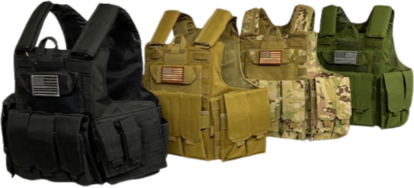 Coyote Tan FDE Tactical Vest Plate carrier w/ 2 Curved 10x12 Plates- Lvl III