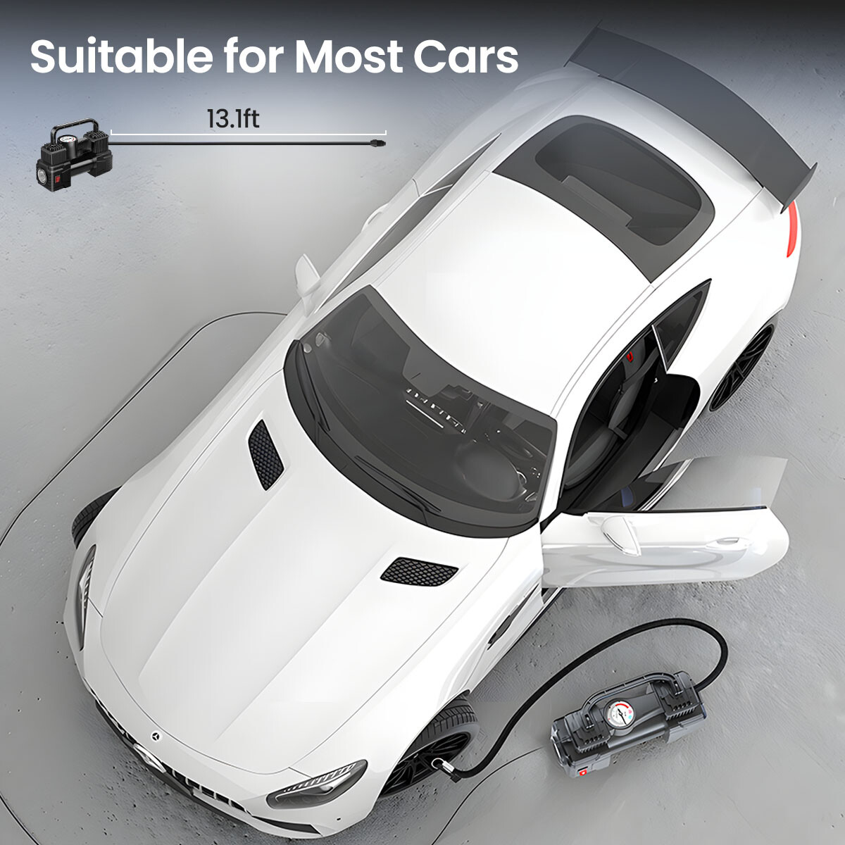 12V Heavy Duty With Portable Air Compressor Car Tire Inflator Electric Pump Auto