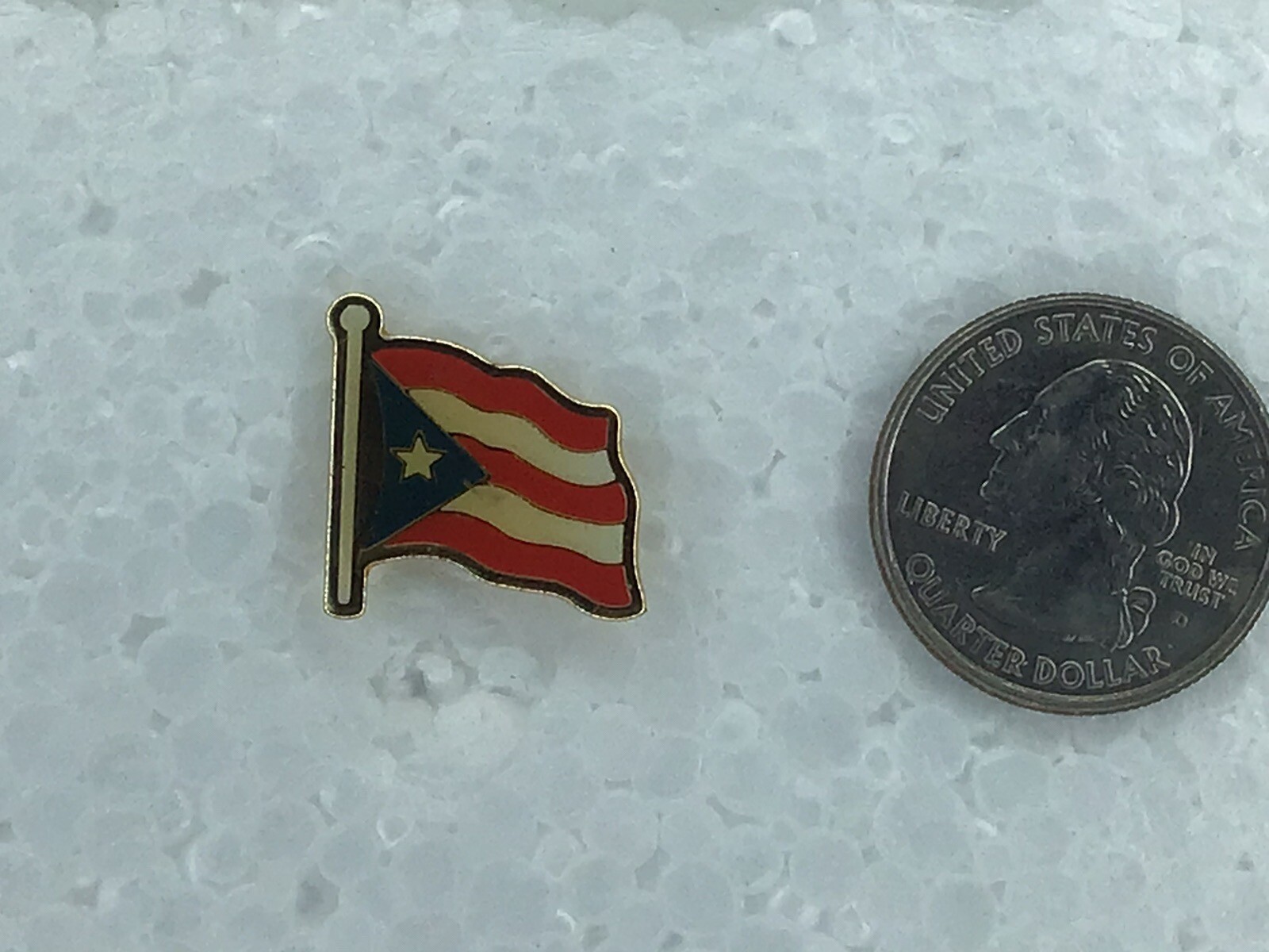 Puerto Rico Flag Pin Lapel Pinback, Used, Free Shipping
