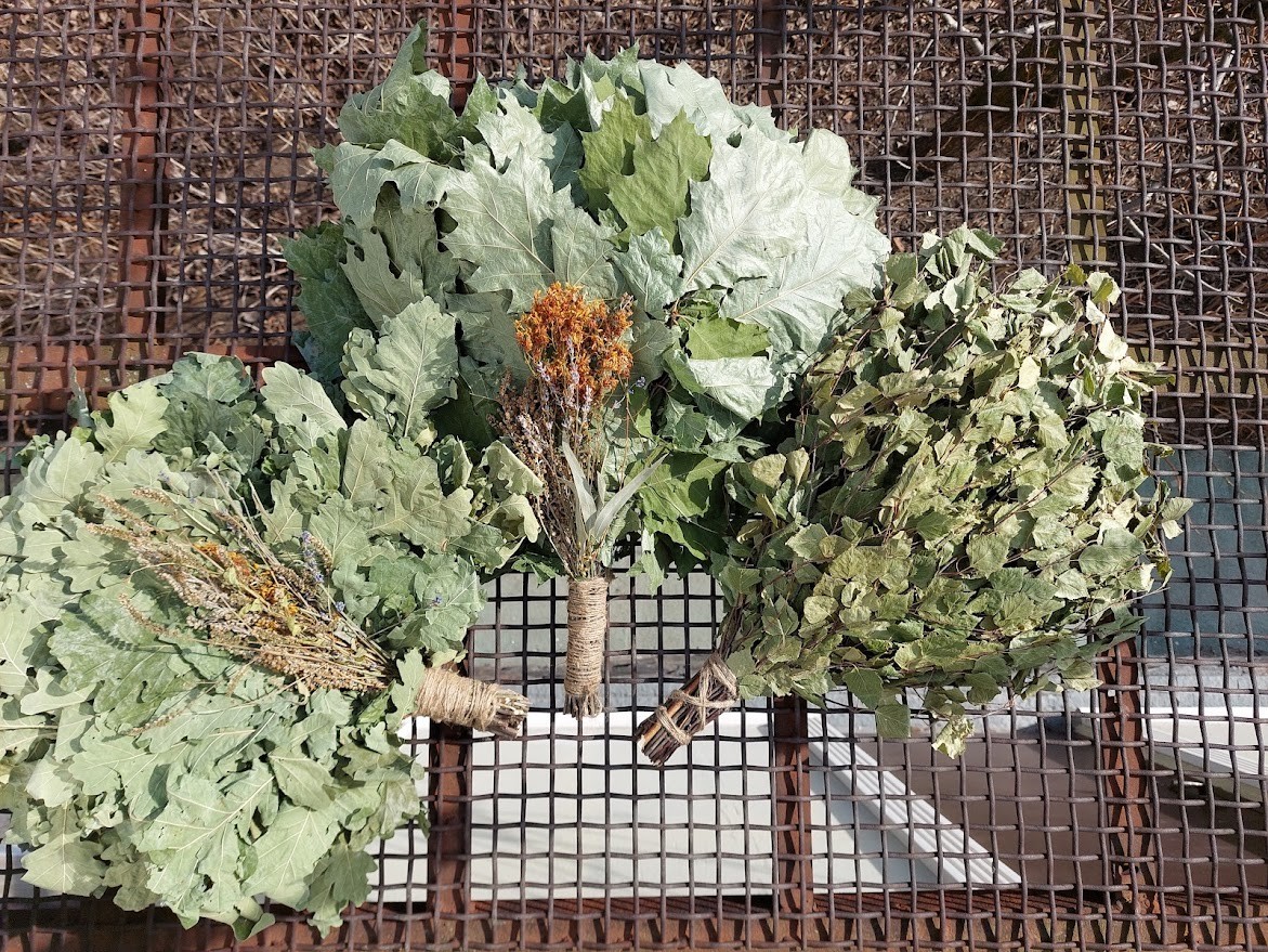12st Oak brooms+herbs sauna banya venik whisks Eiche eco 2025 Ukrainian free shi
