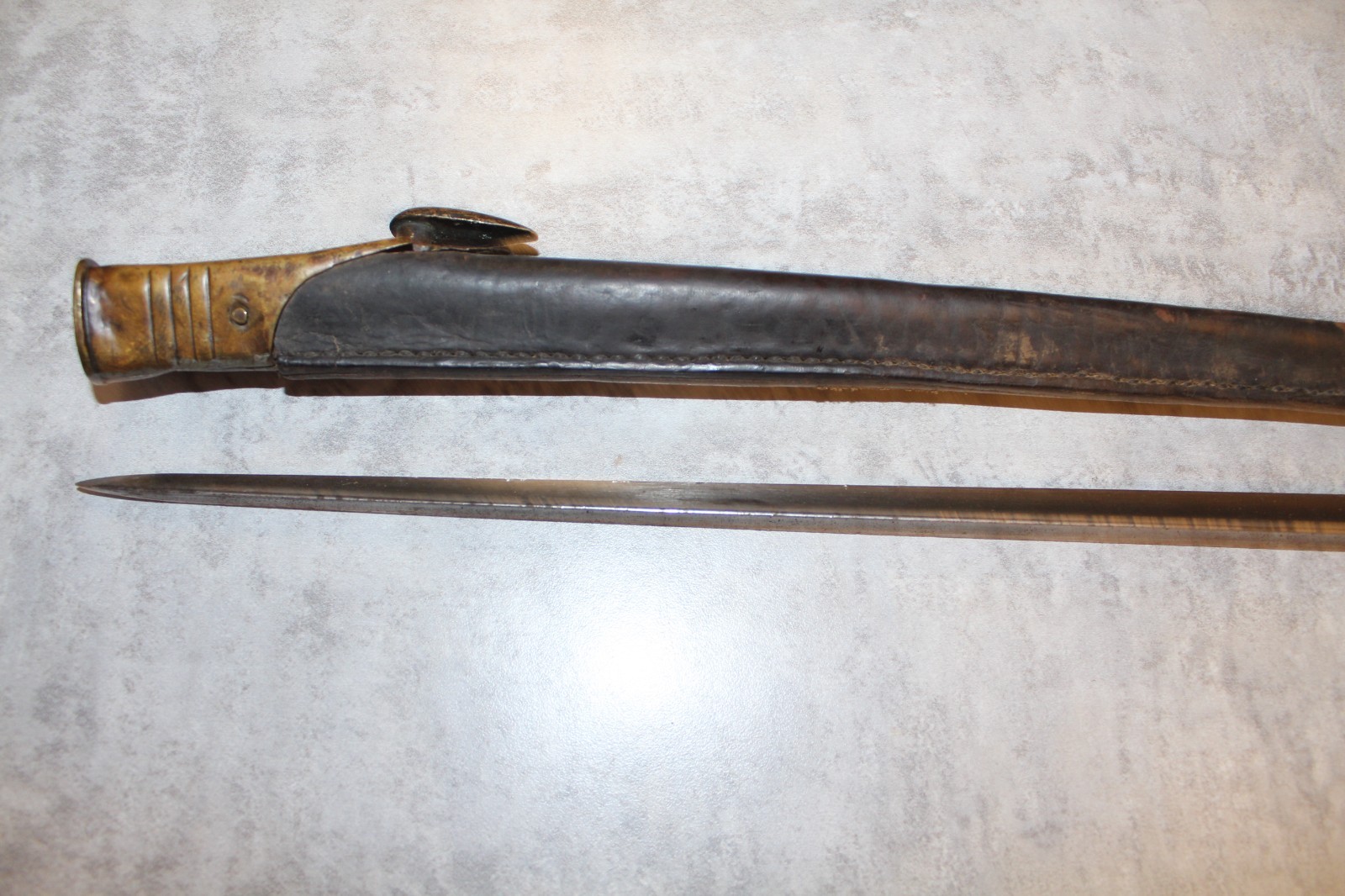 P1876 Martini-Henry Socket Bayonet Leather Scabbard British Pattern 1876