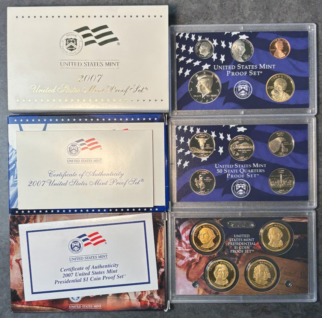 2007 S United States Complete Clad 14 Coin Proof Set in OGP with COA