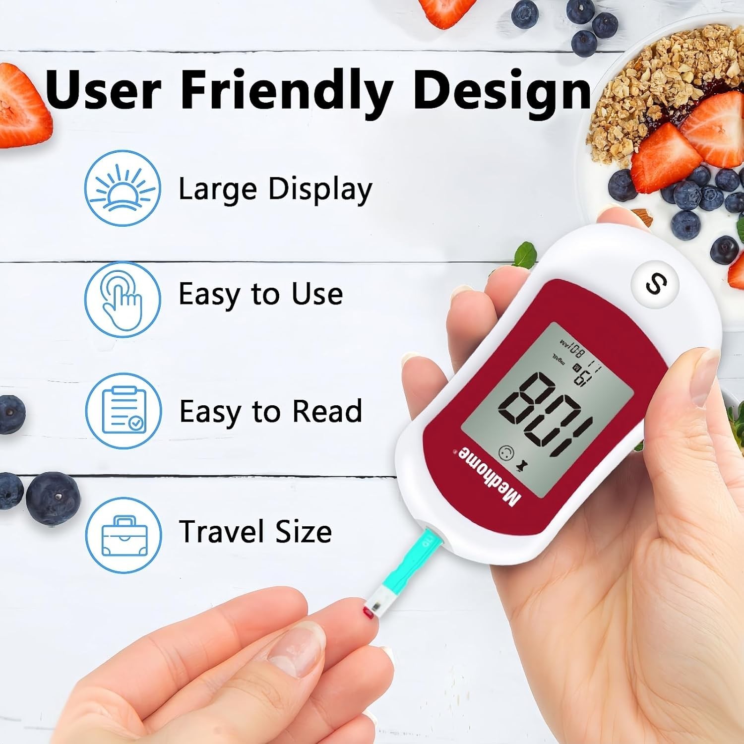 Diabetes Test Kit Blood Sugar Glucose Monitor Meter 206 Pcs Strip Tester Machine