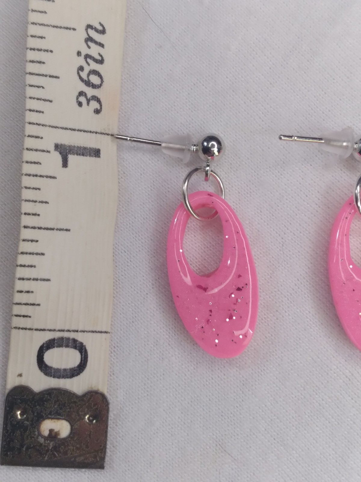 Handcrafted Beaded Pink Polymer Clay Pendant Memory Wire Choker Earring Set