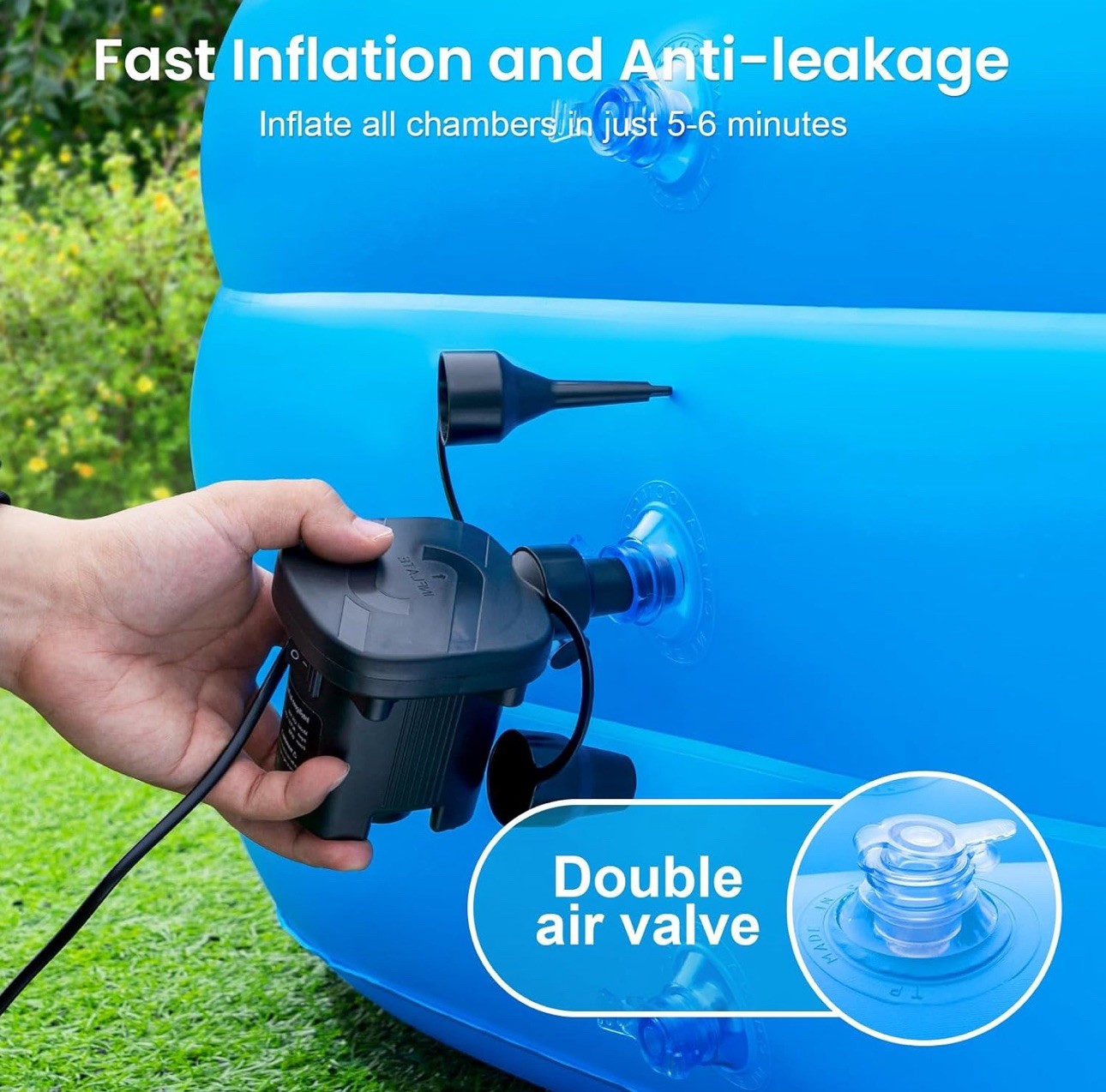 Large Inflatable Pool for Adults, 165'' x 76'' x 22'' Big Inflatable Swimming...