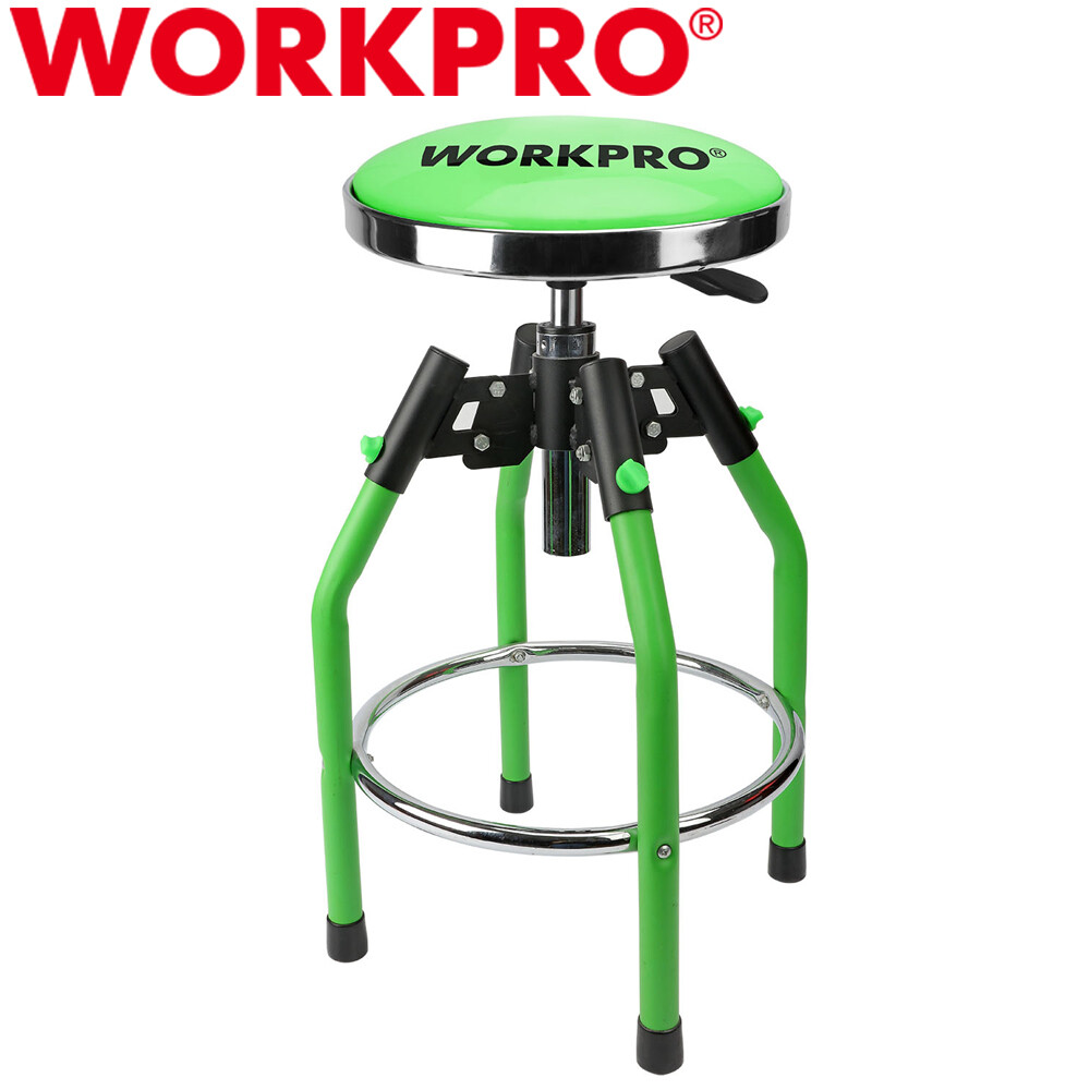 WORKPRO Heavy Duty Adjustable Hydraulic Shop Stool Garage Bar Stool 330Pound Max