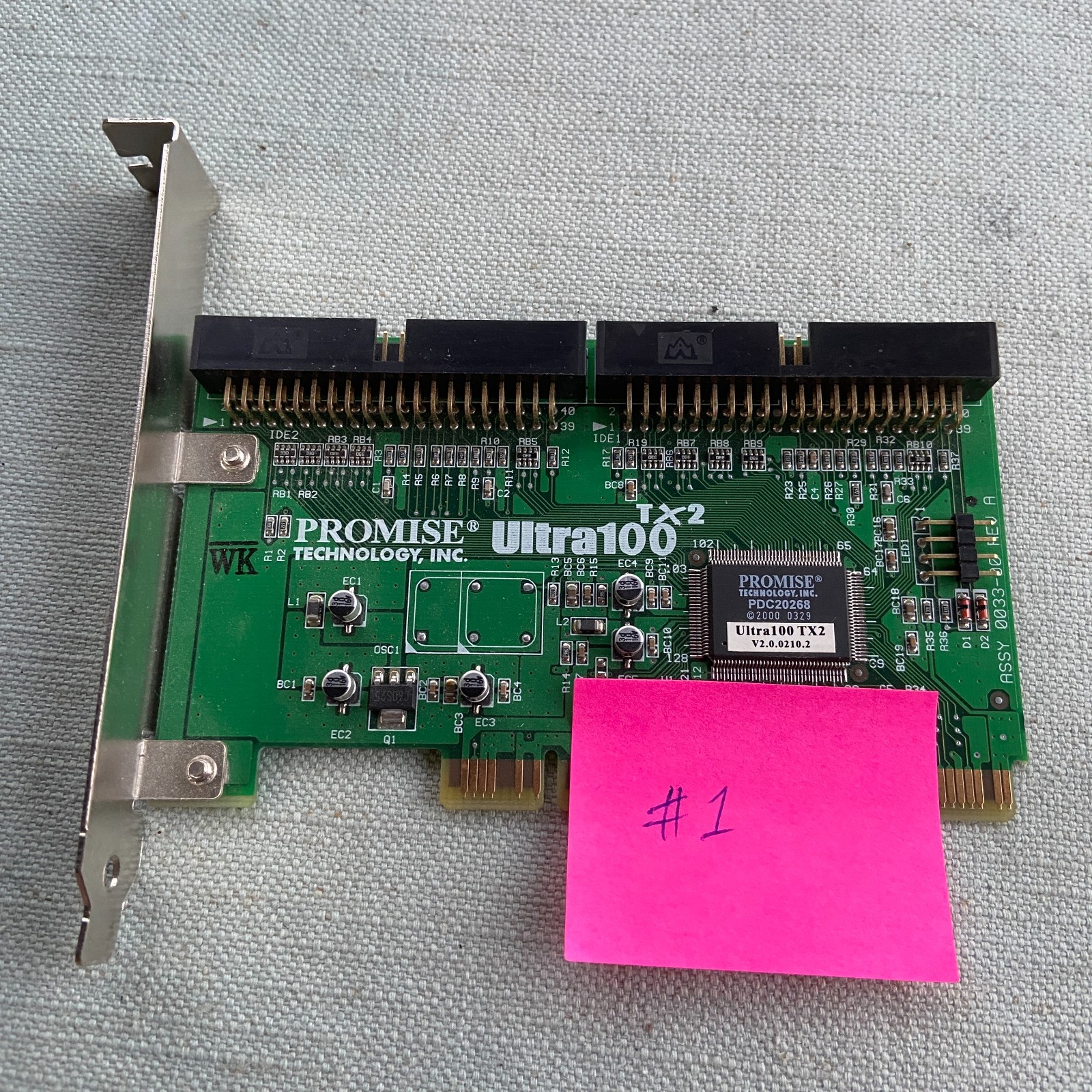 Promise Technologies Ultra 100 TX2 ATA/ATAPI Dual IDE Controller PCI Card Vintag