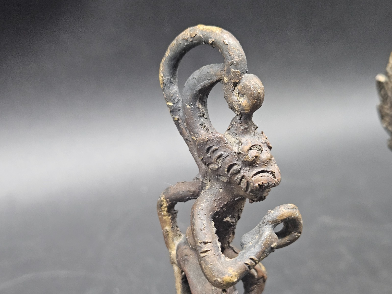 Pair Vintage Bronze God Garuda Ceremonial Bells Indonesia Buddhism