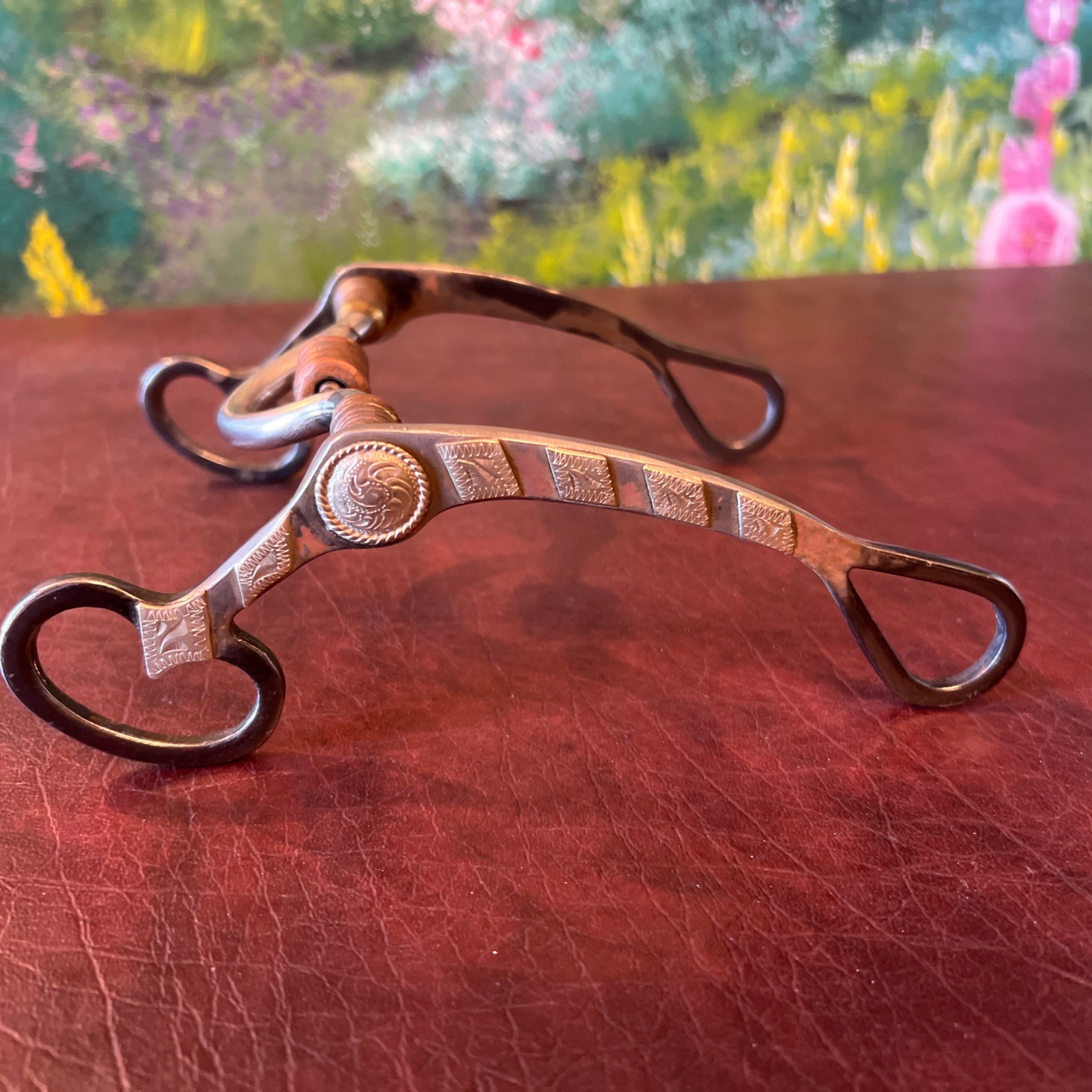 Vintage Hand Crafted Western Horse Bit Brass Copper Silver RARE FIND