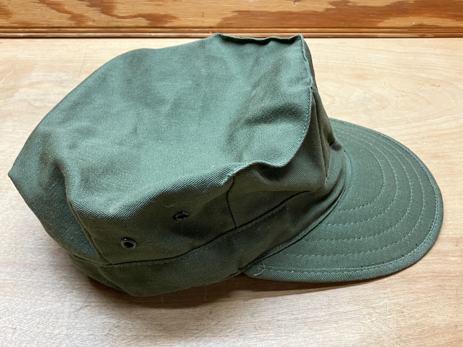 Vintage USMC Marine 8 Point OG-107 Utility Field Cap Hat Green LARGE