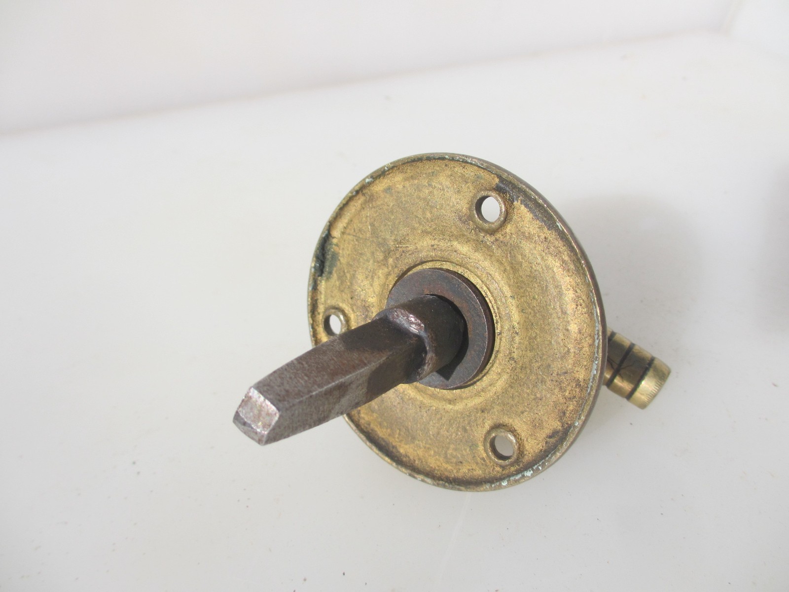 Antique Brass Safe Handle Centre Door Knob Pull Fist Hand Holding Rod Victorian