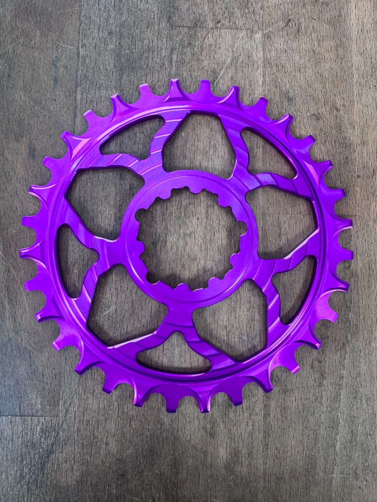 5DEV 32T 3-Bolt Chainring - 7075 Aluminum, 3mm Offset, Purple, Boost NEW