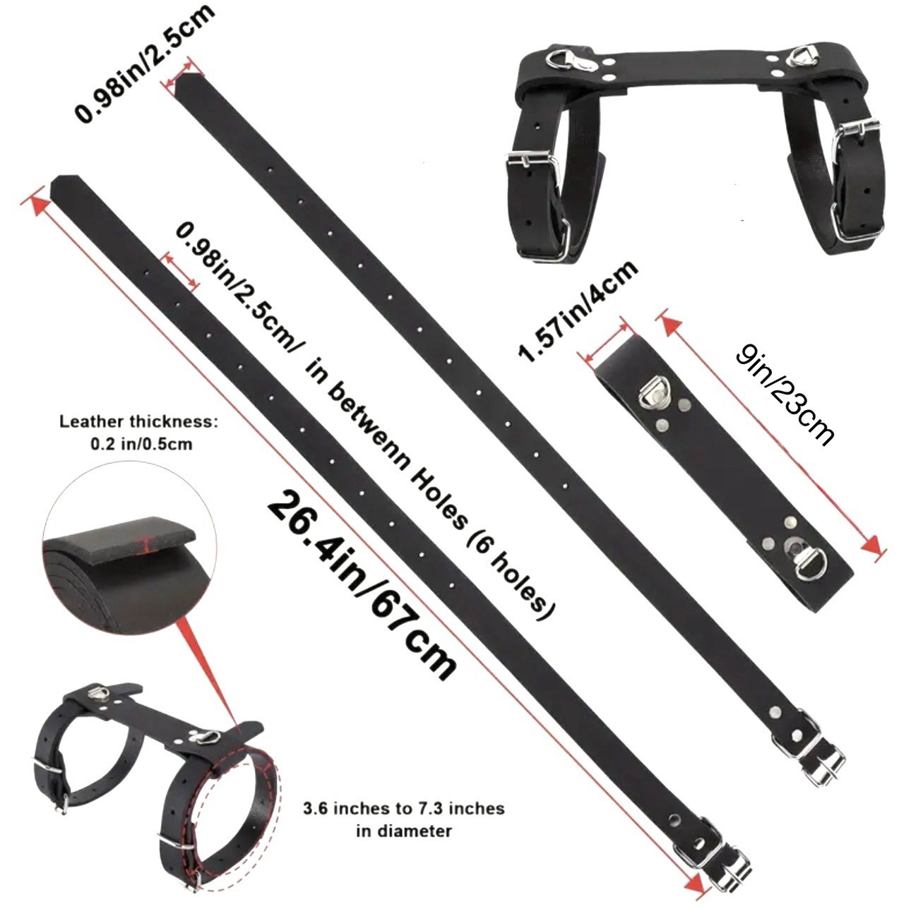 Black Genuine Leather Blanket Roll / Bed Roll Strap With A Blanket (Grey)