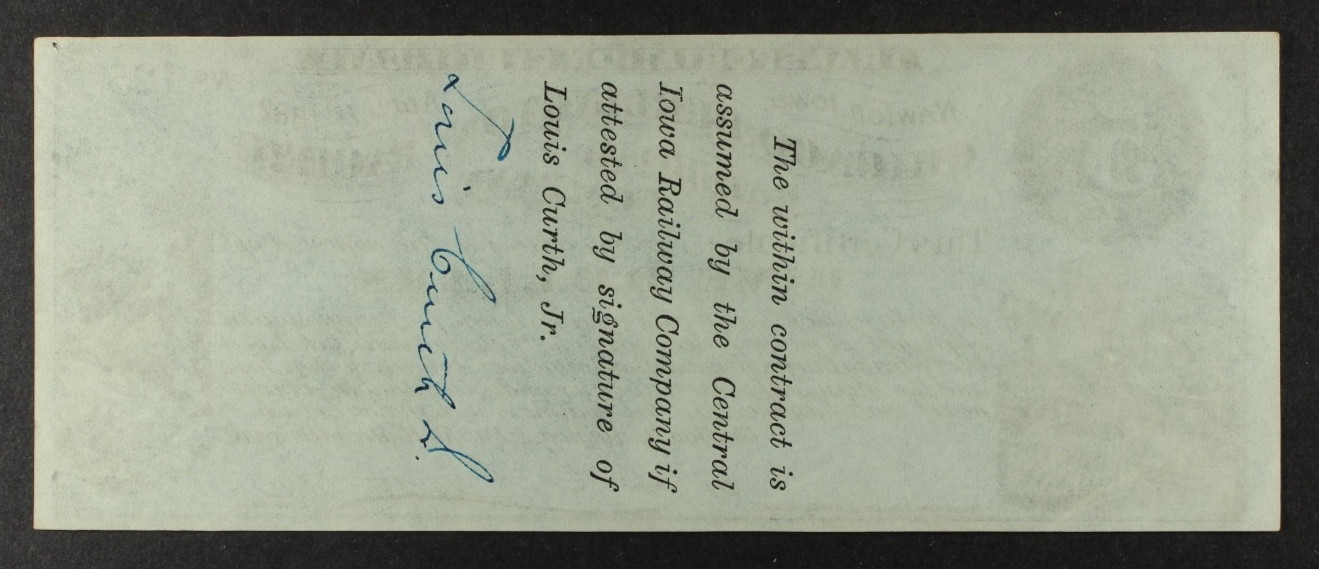 $5 Chicago Burlington & Pacific Rail Road Co. Iowa Newton 1882
