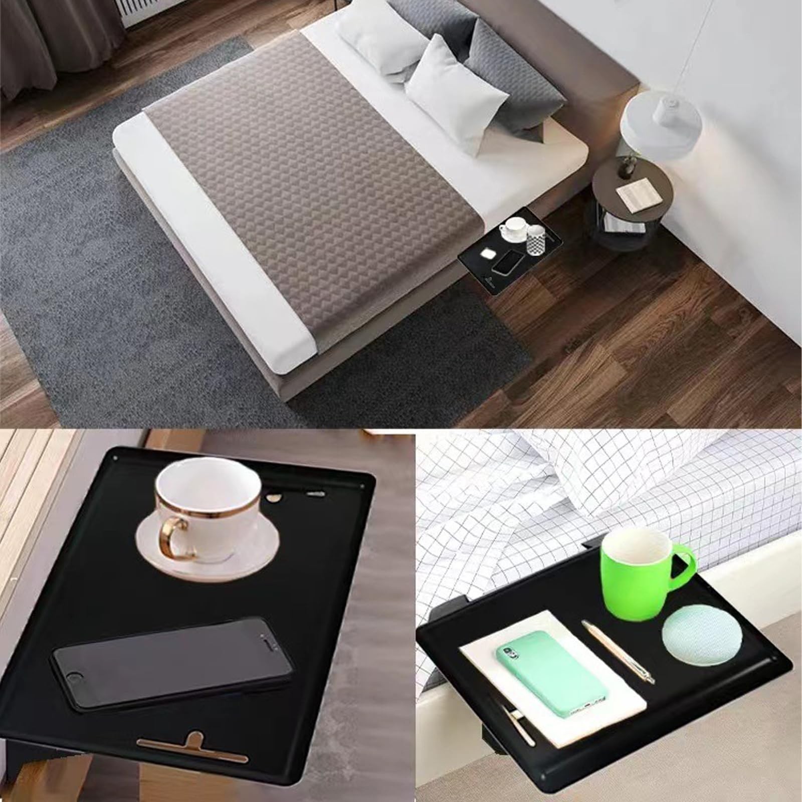 Bedside Shelf Nightstand Table Tray for Bunk Bed College Dorm Room Bedroom La...