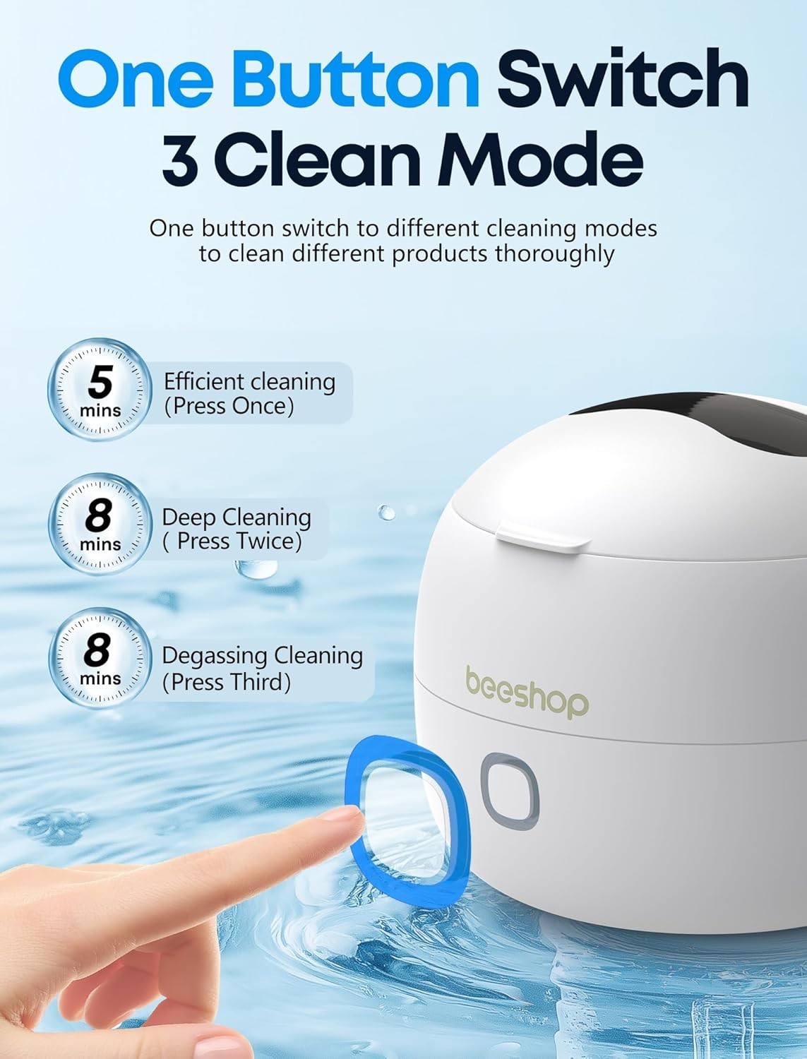 Ultrasonic Retainer Cleaner Machine – 45kHz Dental Pod for Retainers,