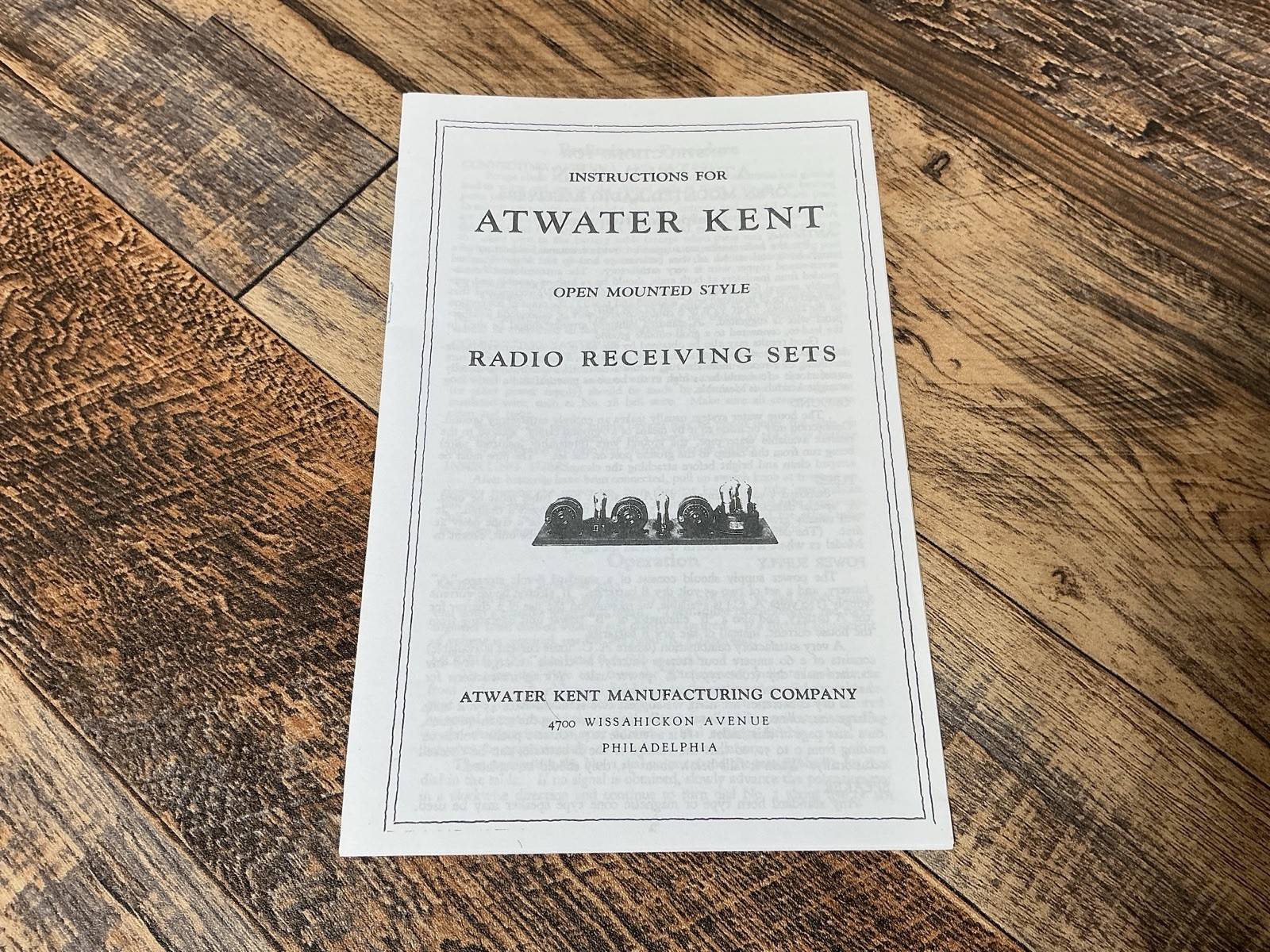 ATWATER KENT Manual Breadboard Tube Radio Receiving Sets 5, 9, 9A, 10, 10A, 10B