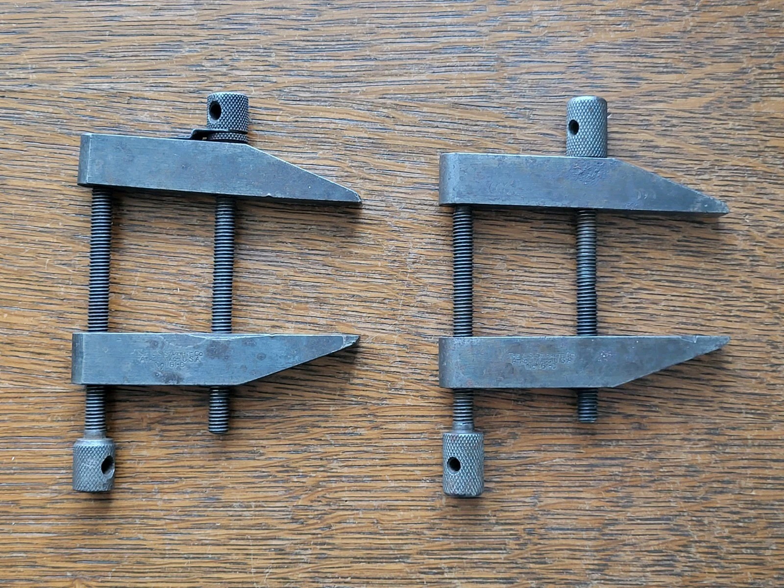 (2) Vintage L. S. Starrett No. 161-D Parallel Clamps 4" Machinist Tools USA