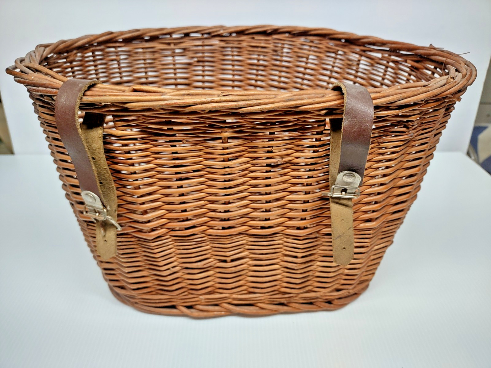 VTG Handmade Wicker Storage Container Front Handlebar Bicycle basket