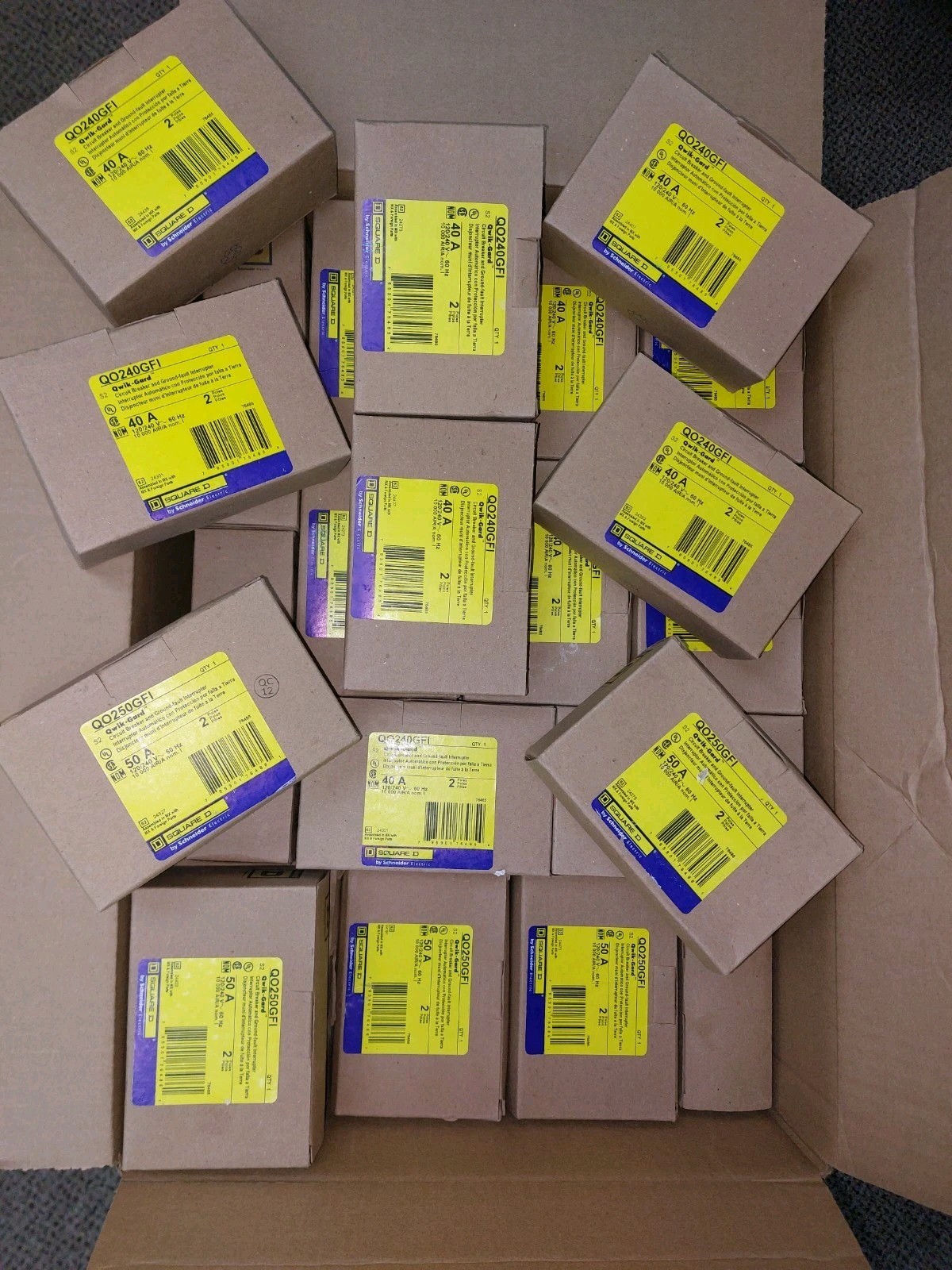 1 SQUARE D TYPE QO GROUND FAULT QO240GFI 2 POLE 40 AMP GFCI FOR QO LOADCENTERS