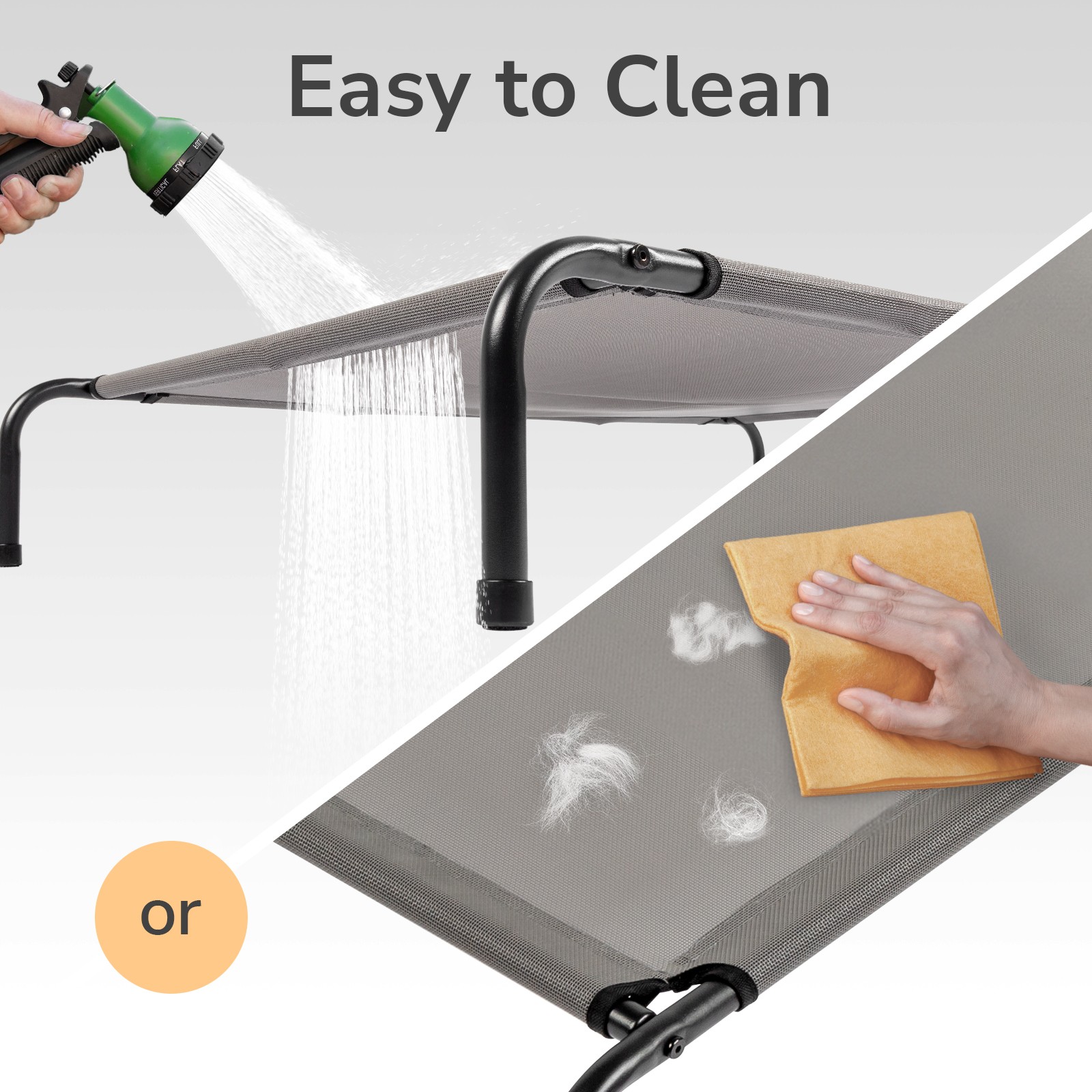 50" Chewproof Elevated Dog Bed Sleep Outdoor Raised Pet Cot Durable Steel Frame