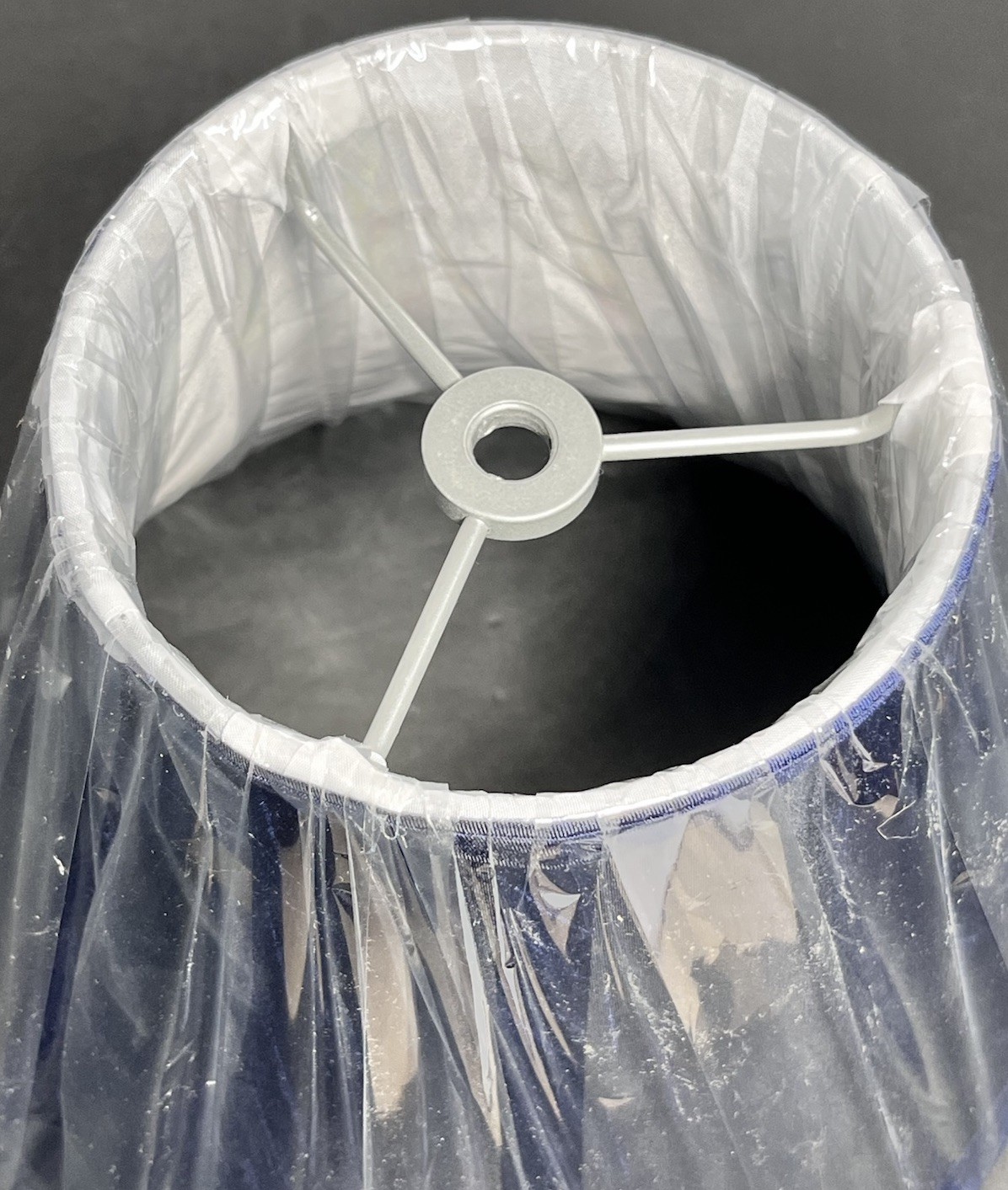 Urbanest Lamp Shade Faux Silk Softback Navy Blue Spider Fitter