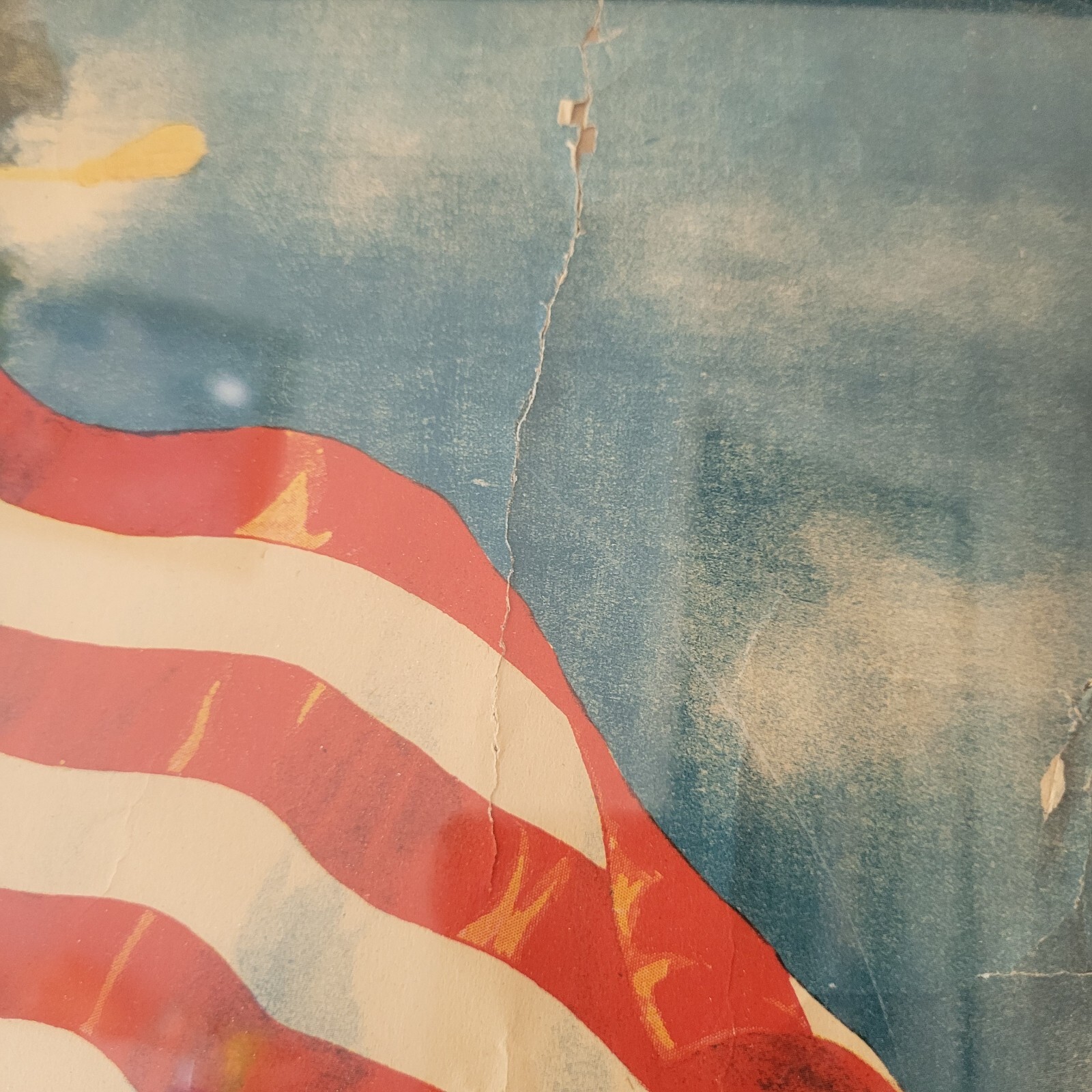 Antique Original WWI Poster Flag of Freedom 1918 21" x 17" Framed USA *READ*