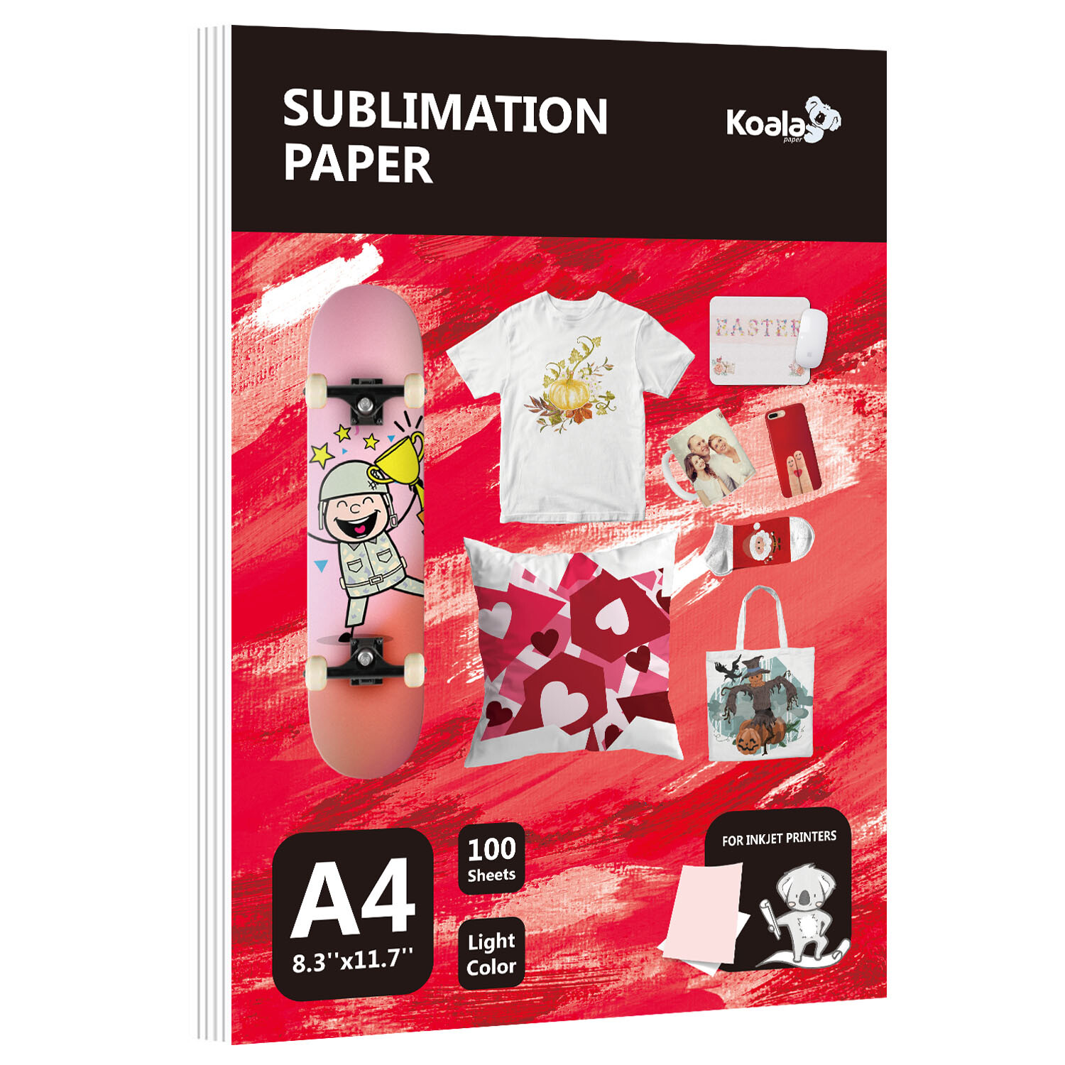 Koala Sublimation Paper 8.3x11.7" 100 Sheet A4 Sublimation Printer Heat Transfer