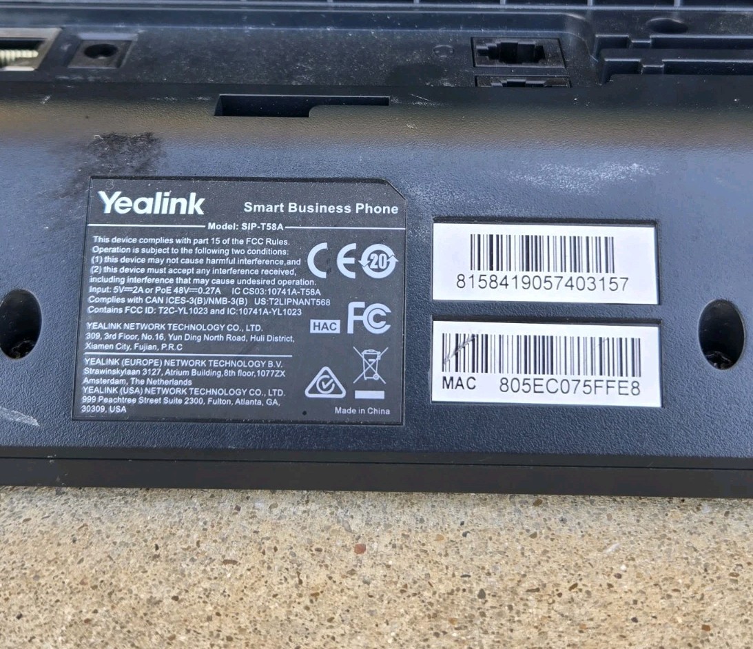 Lot of (3) Yealink SIP-T58A VOIP Smart Business Phones NO CORDS