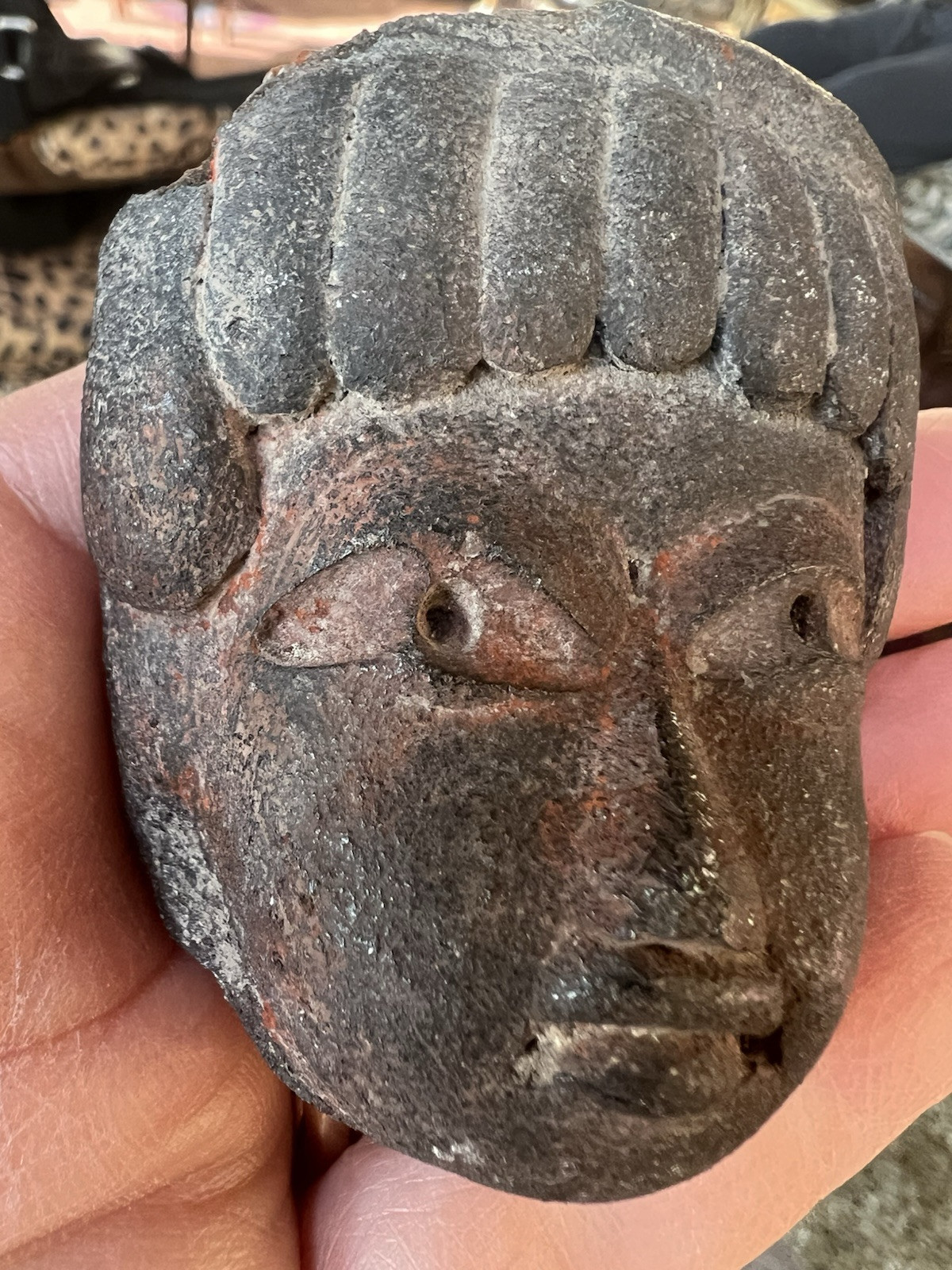 Carved STONE HEAD/EFFIGY May Be Mayan