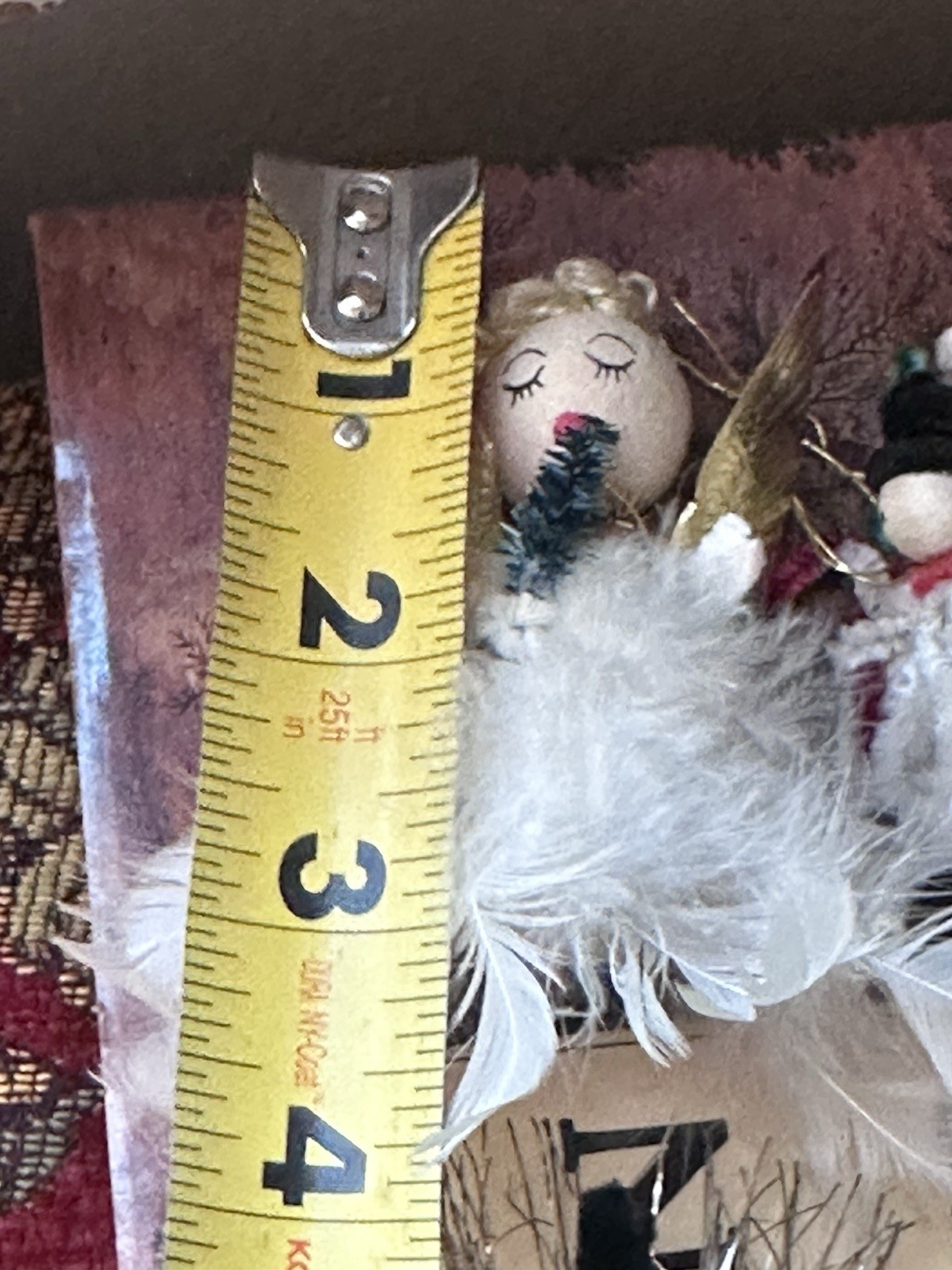 Bundle of rare Santa Claus Elfs Christmas Spun Cotton Heads Chenille Mid Century