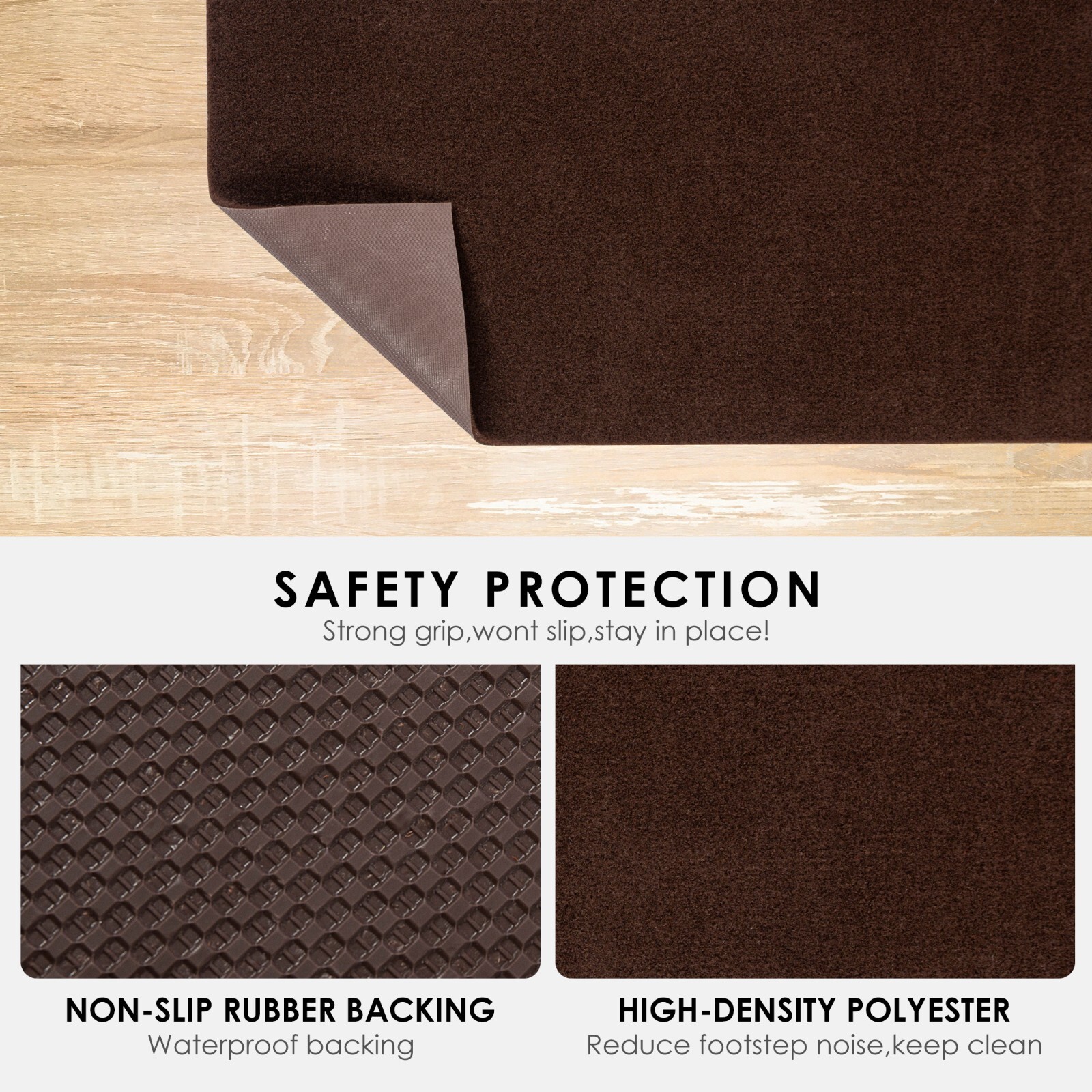 Runner Rug 2 x 6, 3 x 10 ft Hallway Non Slip Rubber Rugs for Kitchen Carpet