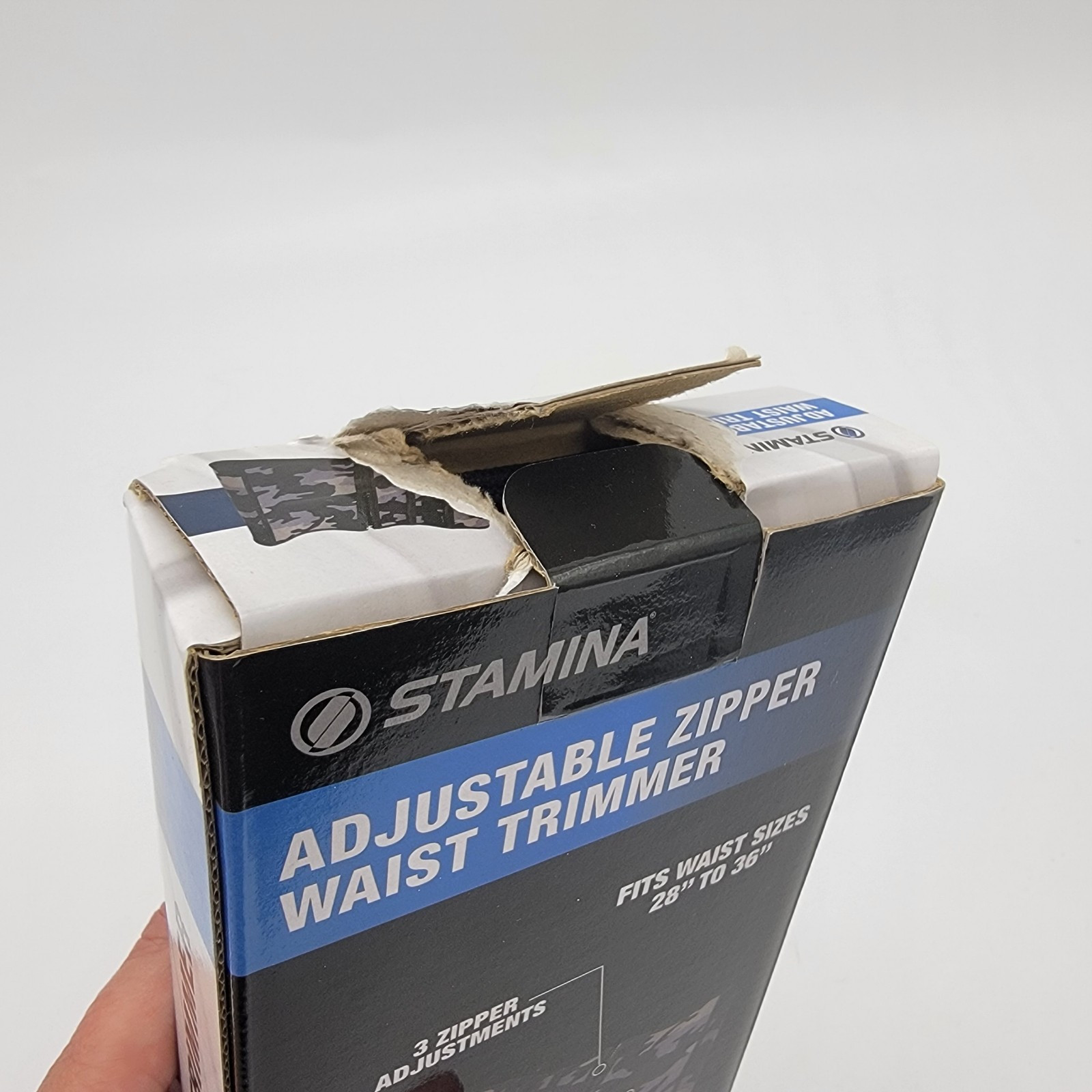 Stamina Waist Trimmer Adjustable Zipper Women Black 10" Wide, Waist 28 to 36"