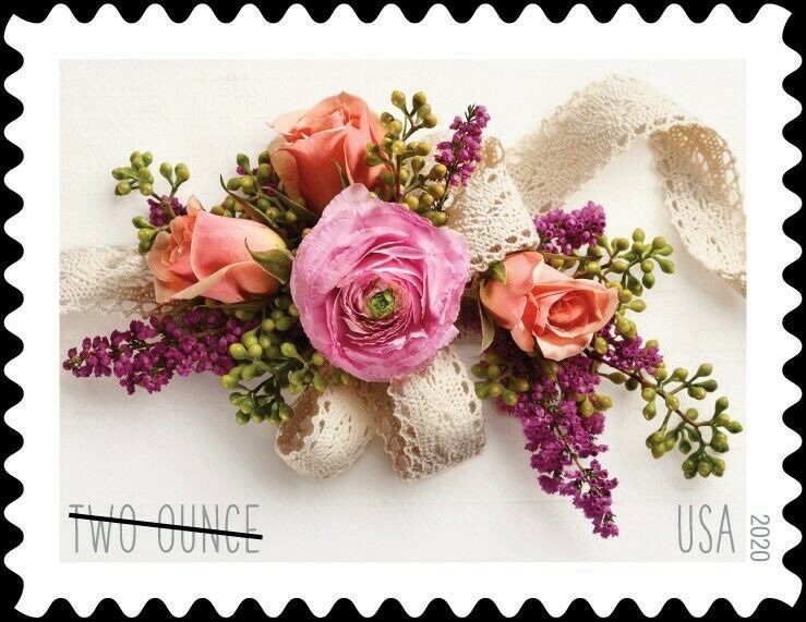 2020 USPS SHEET OF 20 TWO OUNCE STAMPS GARDEN CORSAGE 1.07¢