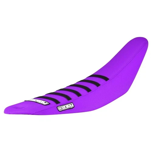 2019-2024 Kawasaki KX KXF 250 Ribbed Seat Cover ALL PURPLE / BLACK RIBS #174