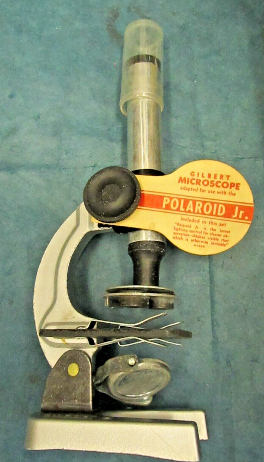 Vintage '38 Gilbert No.8 microscope set with Polaroid jr