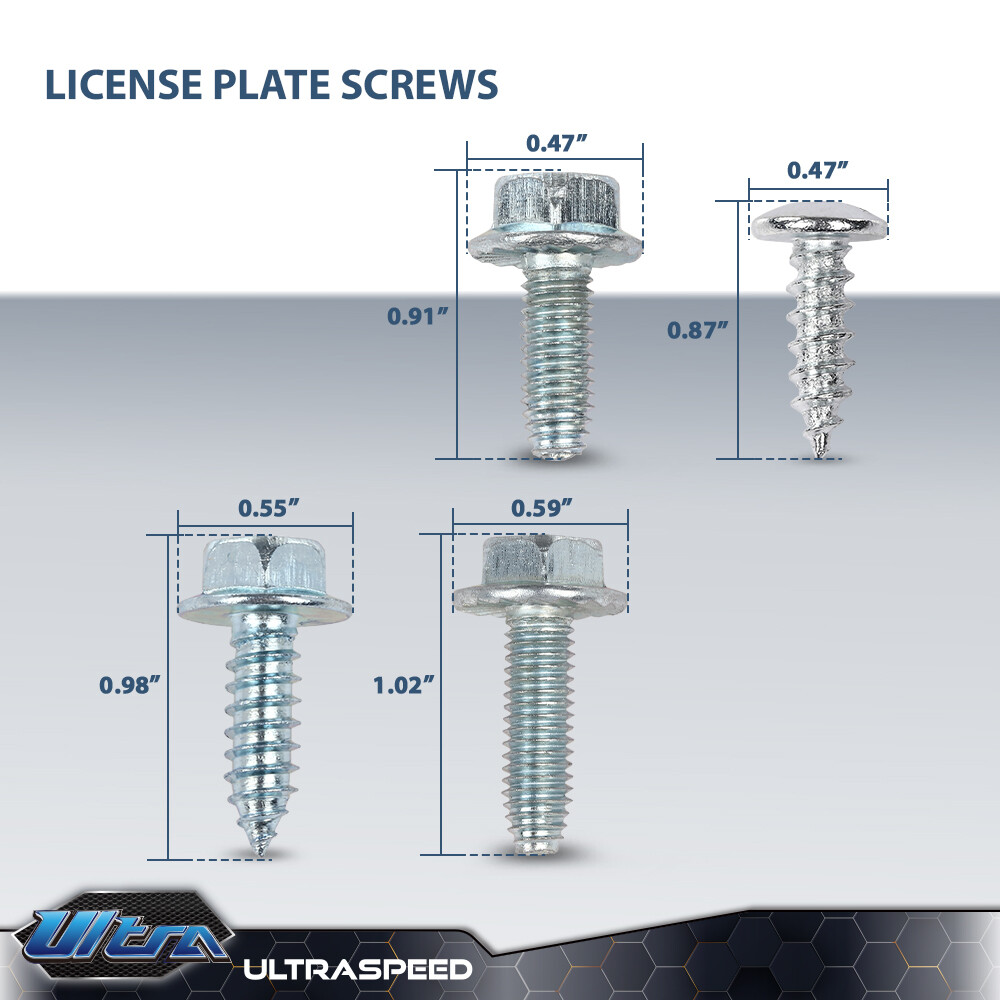 800 PCS License Plate Screws Fit For Auto Dealers (100 Each / 8 Different)